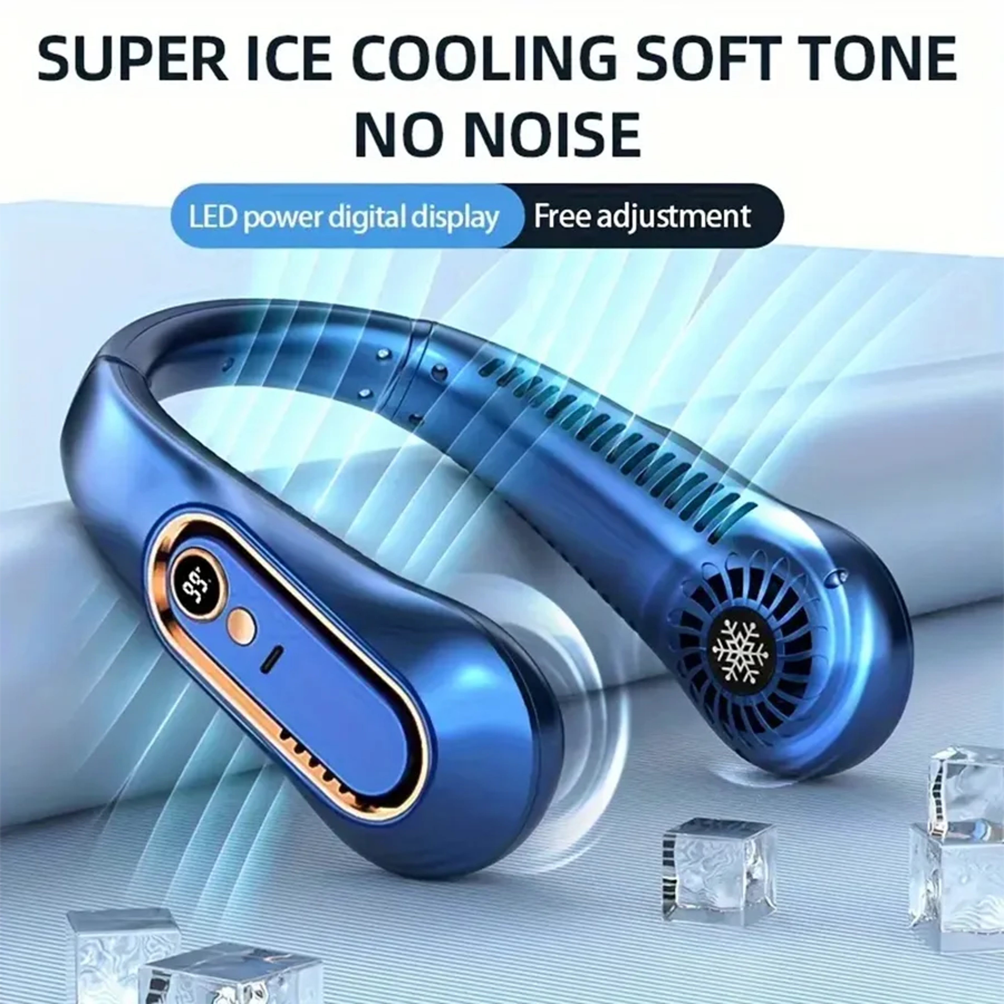 Wearable Neck Fan Portable Air Conditioner With LED Display  Bladeless Cooling 1