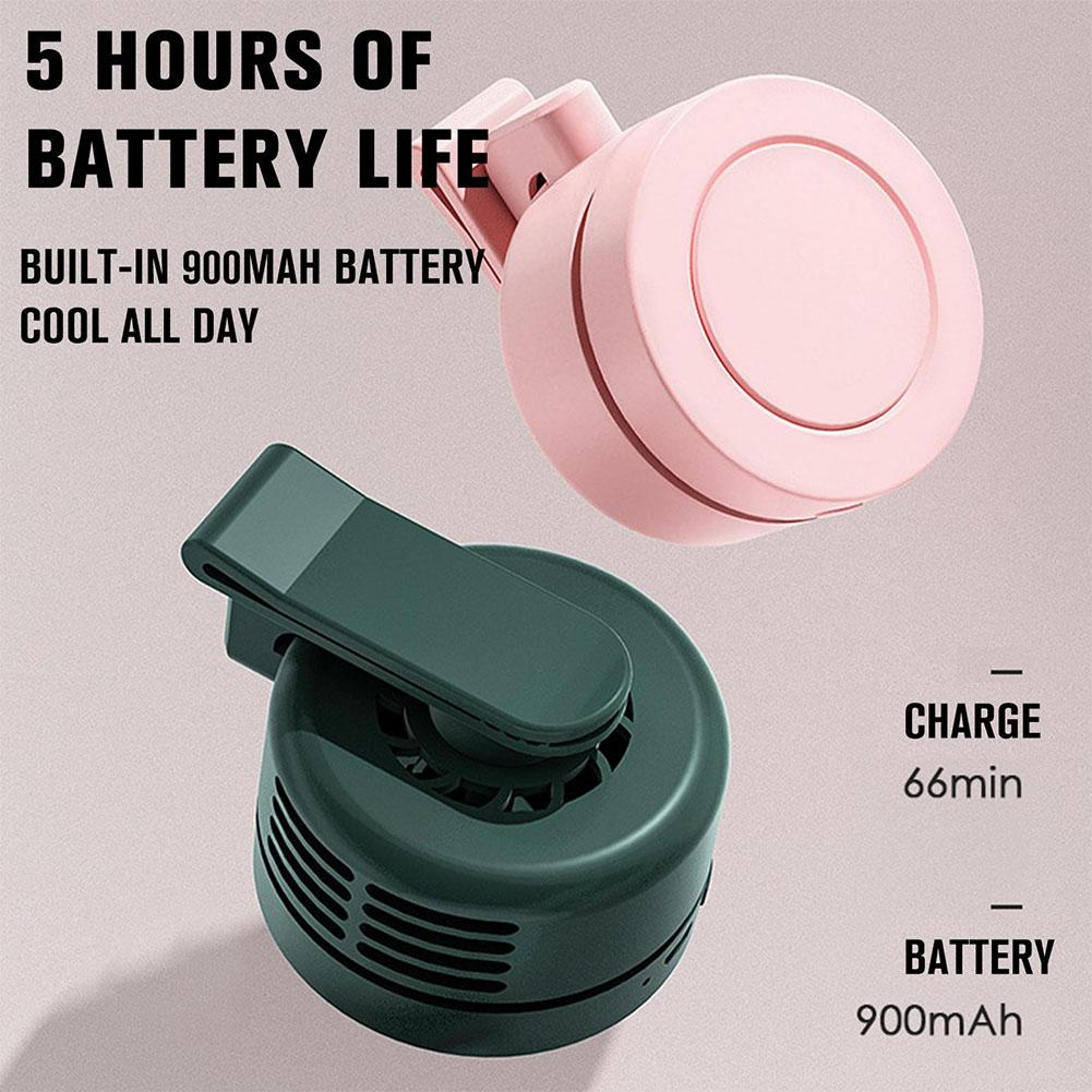Portable Clip On Bladeless Cooling Fan With Speeds Rechargeable Wearable Mini Fan 7