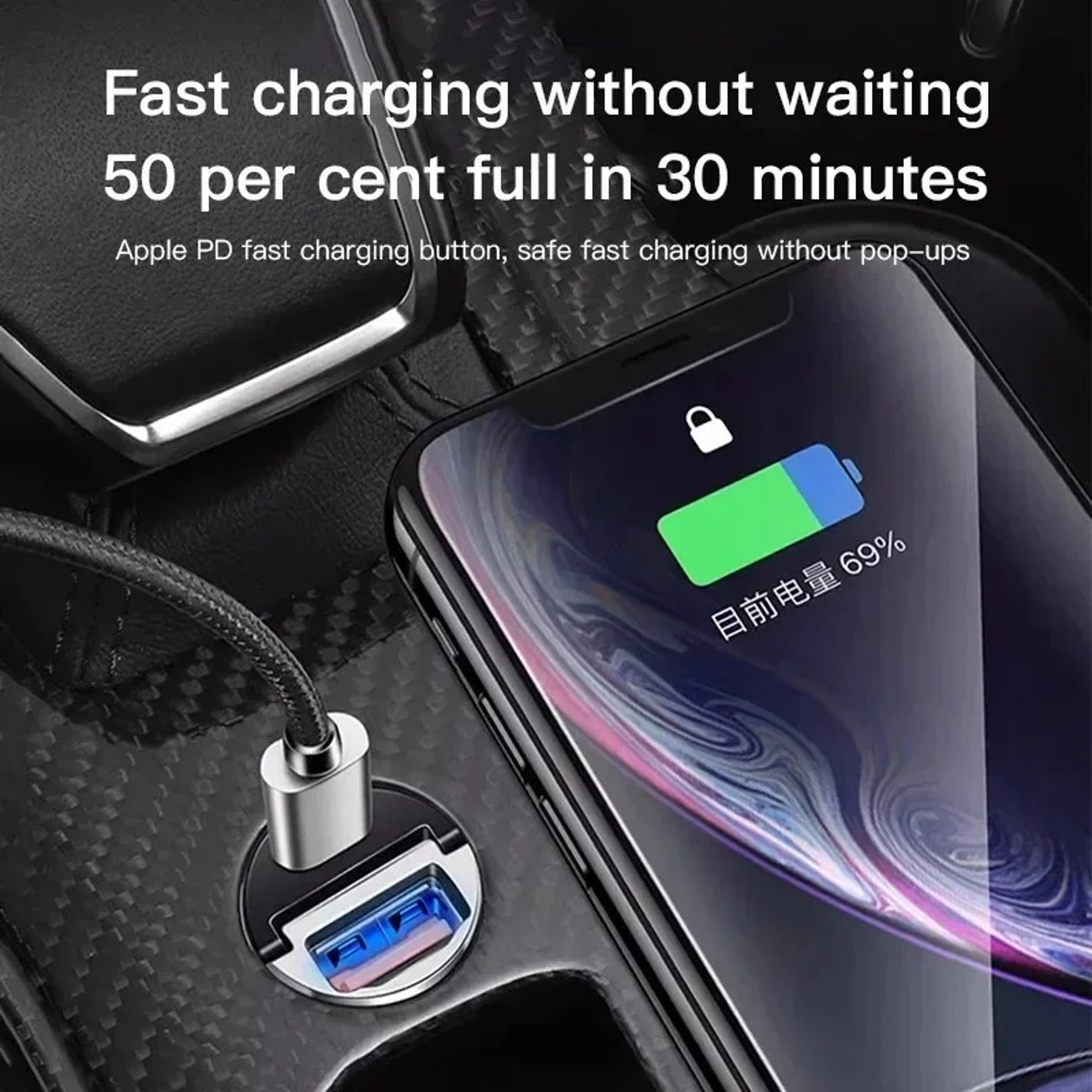 USBC Car Charger PD Fast Car Cigarette Lighter Adapter With TypeC Port 2