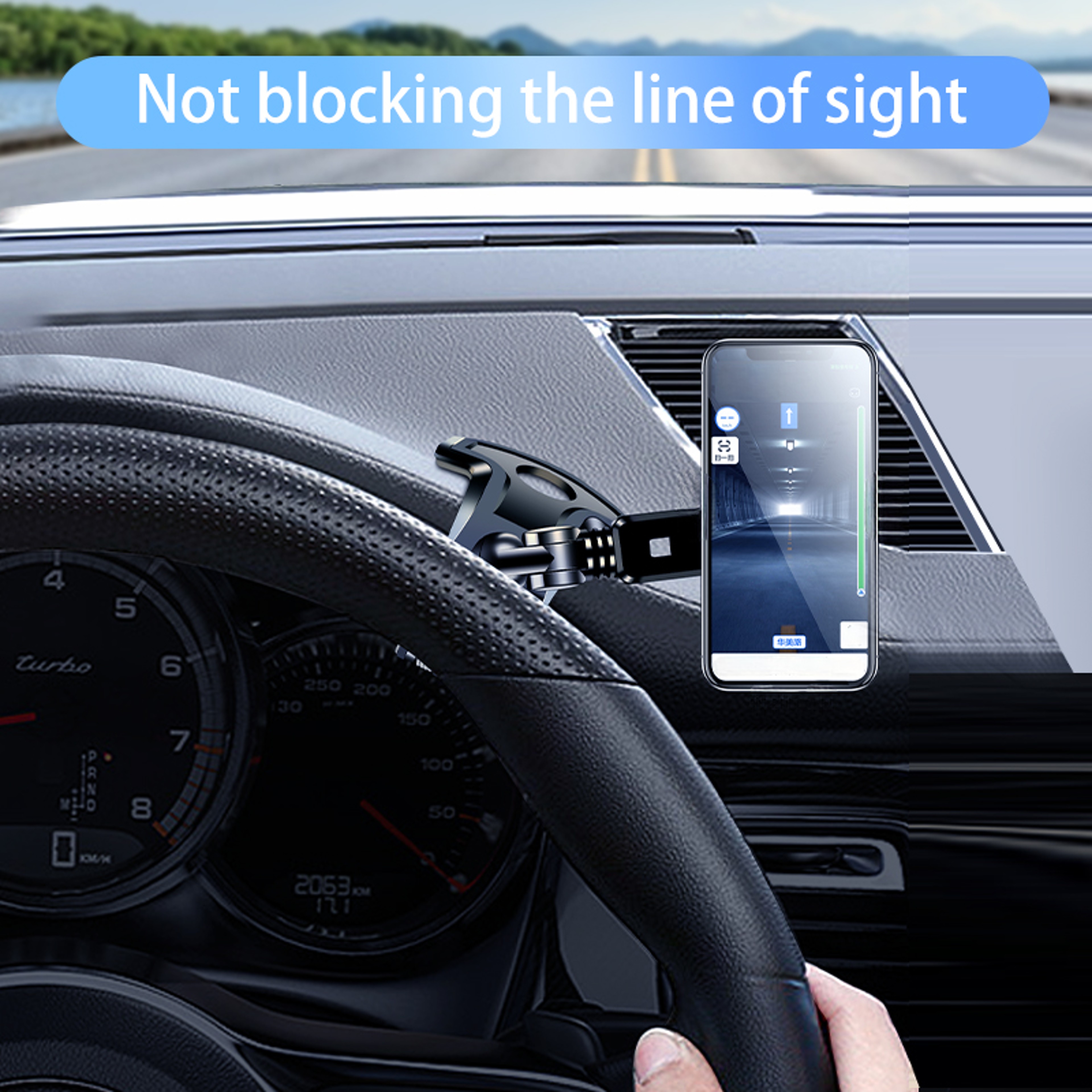 Magnetic Car Phone Holder 360 Rotating Dashboard Phone Mount With Anti Shake Clamp 3