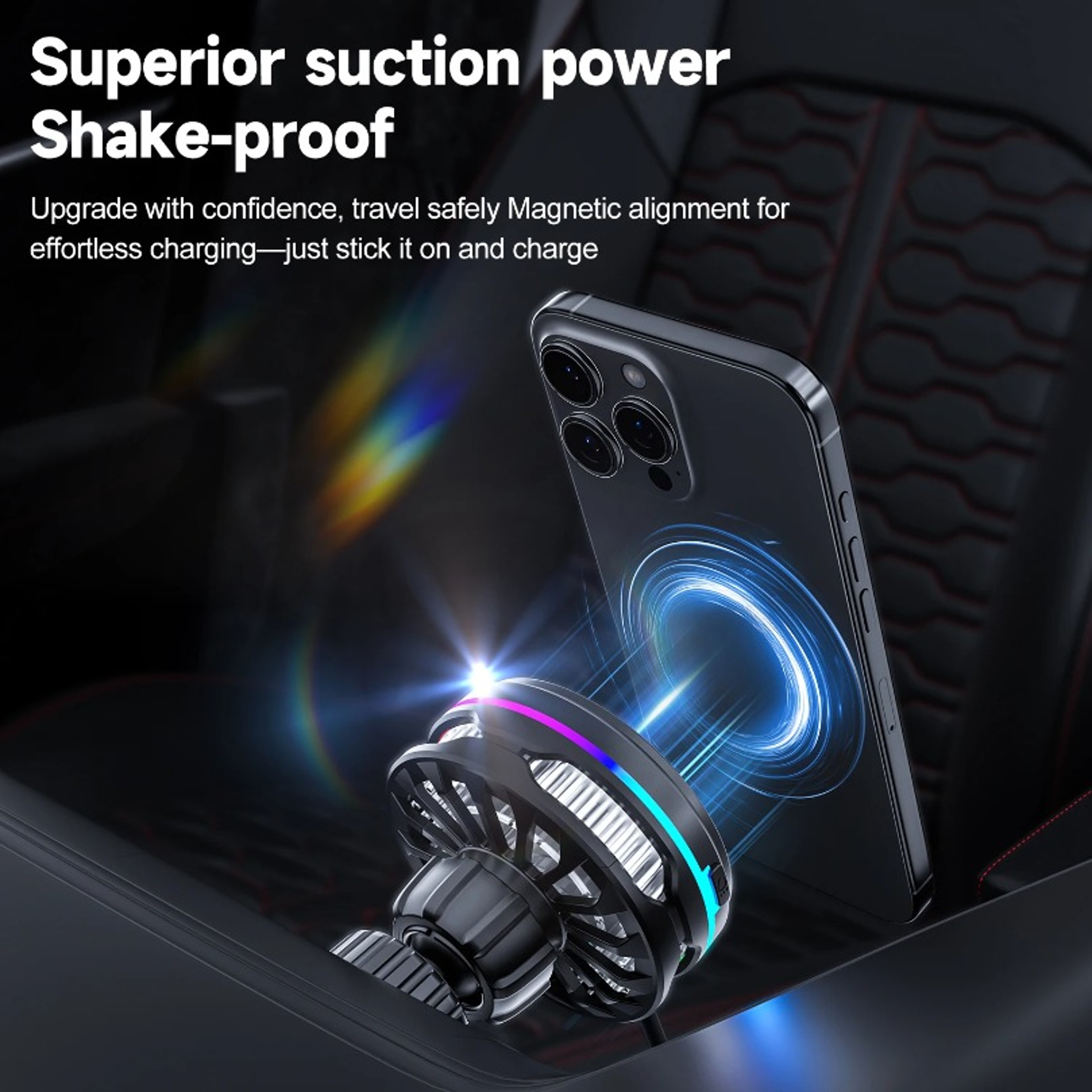 MagCool Pro MagSafe car charger with TEC Cooling Magnetic Wireless Car Mount for iPhone – view 4
