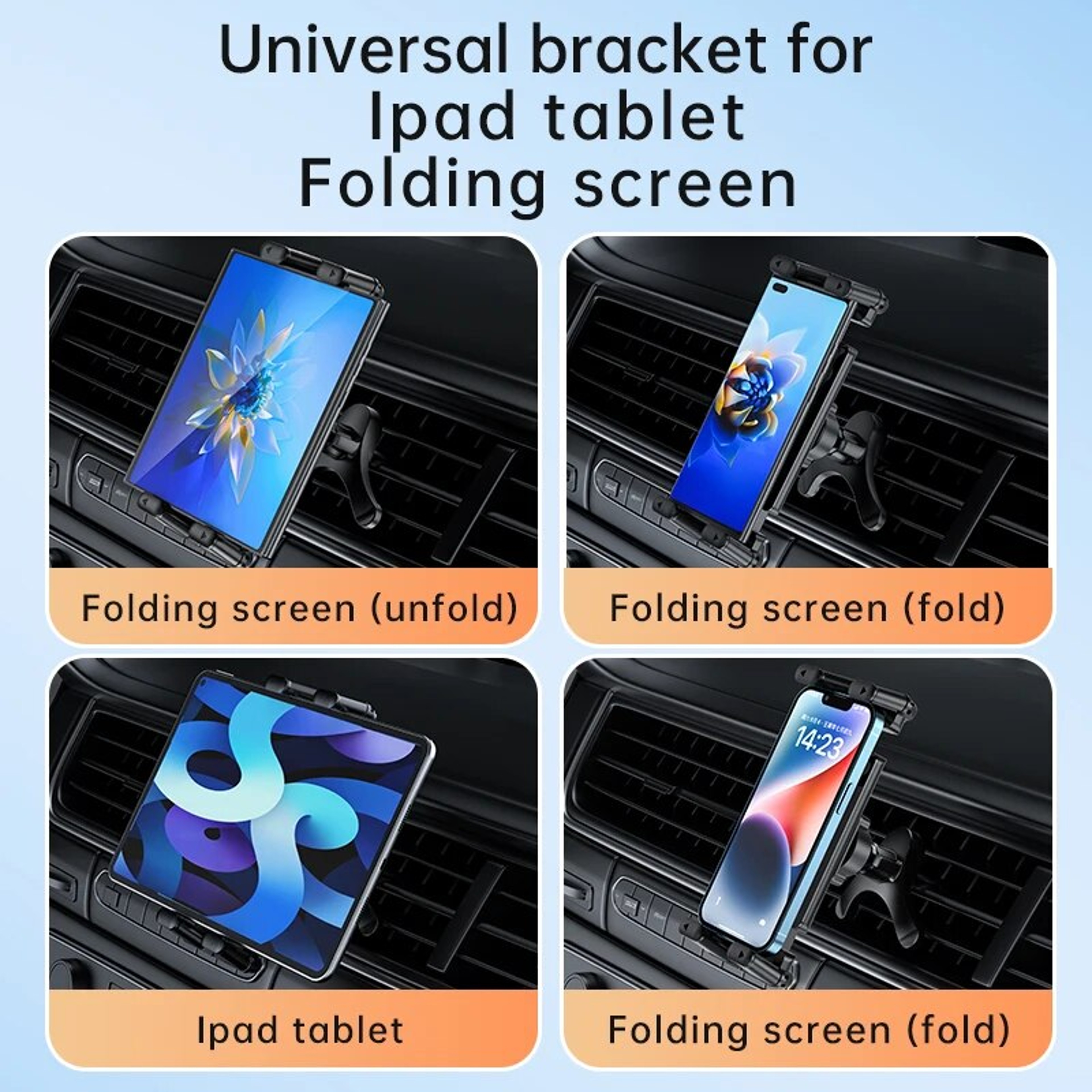 Universal Car Tablet Holder Air Vent Mount For IPad Tablets  Phones 5