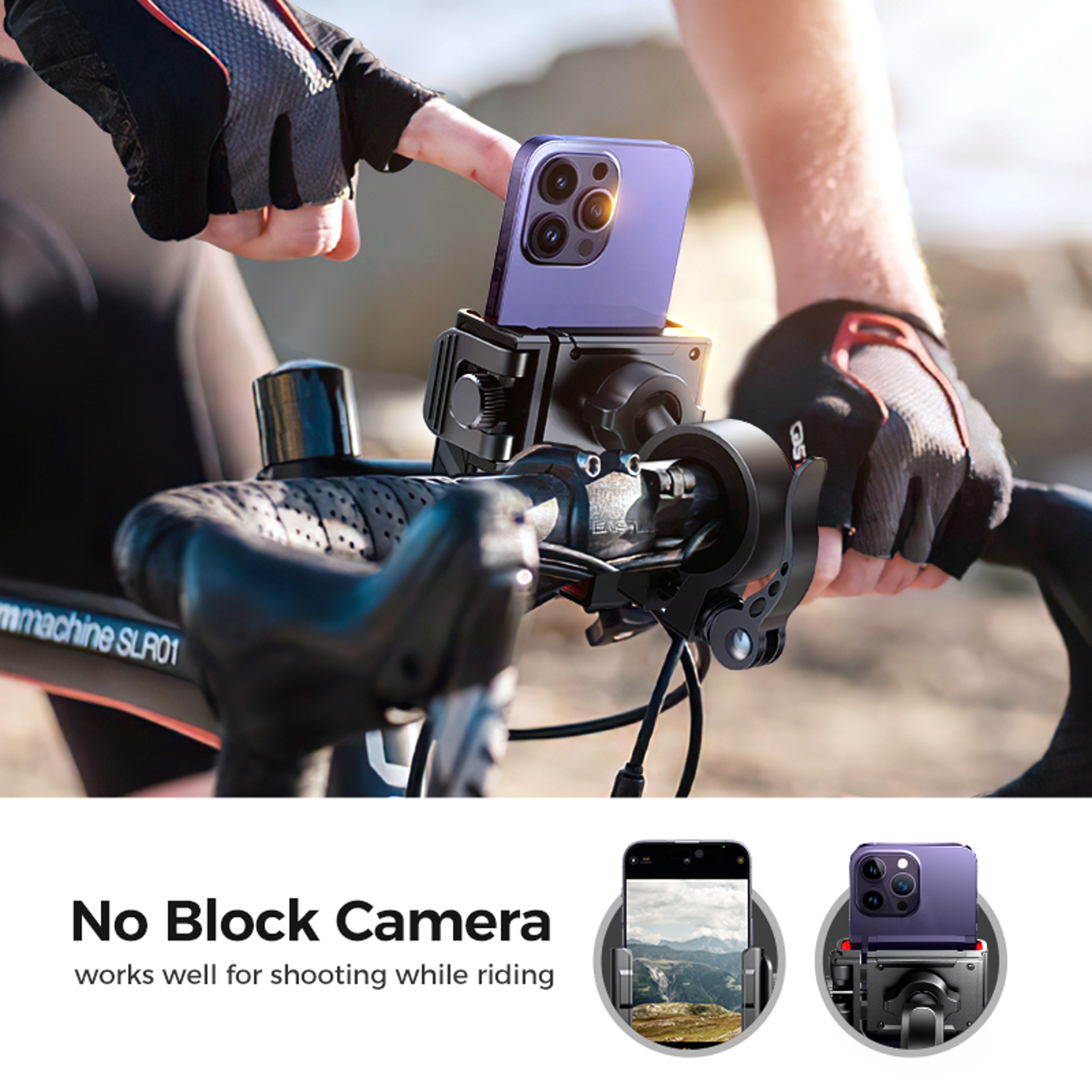 Universal Bike Phone Holder With OneHand Lock Shockproof Phone Mount For Bikes  Motorcycles 1