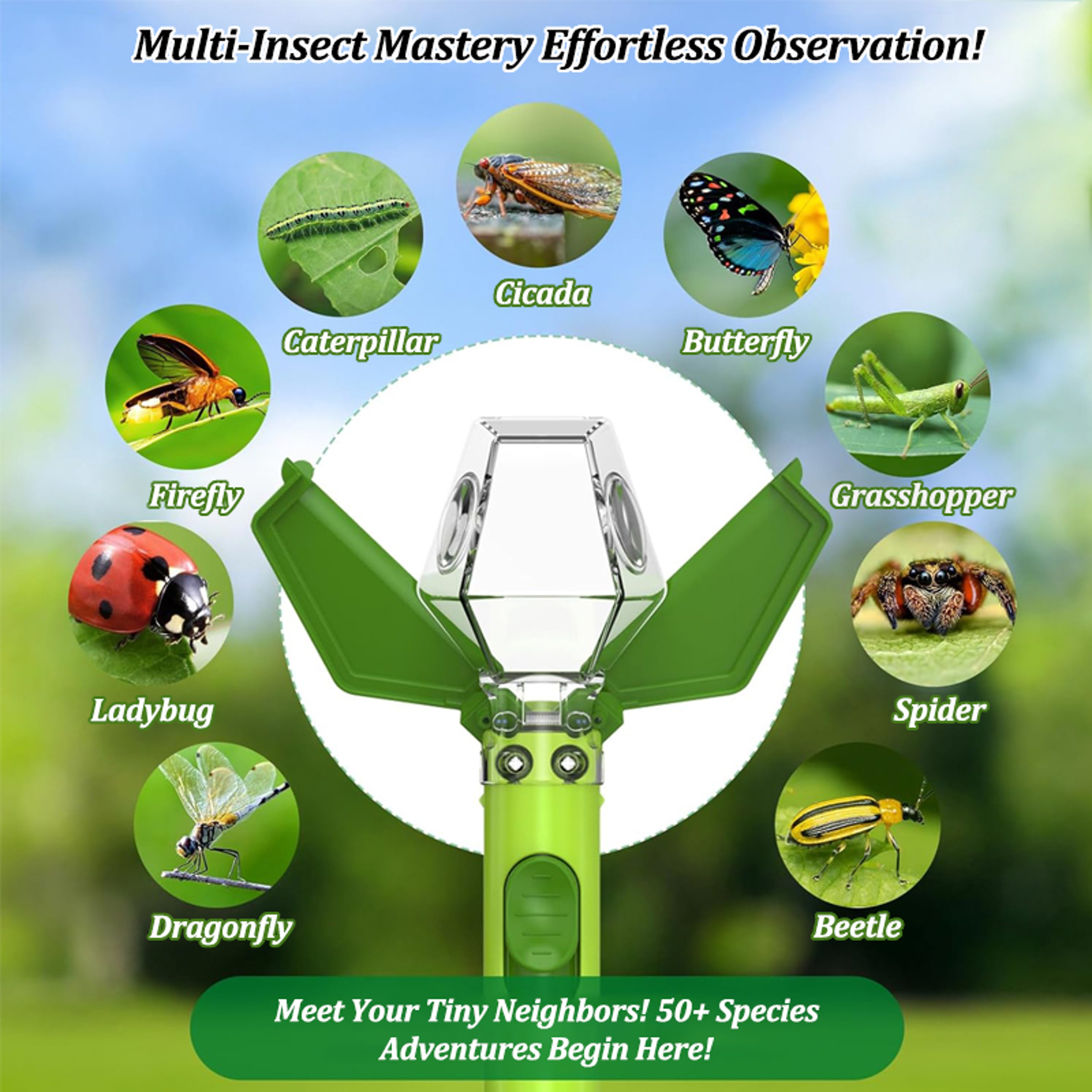 Nature Explorer Bug Catcher For Kids With 6X Magnifier  Insect Observation Kit 8