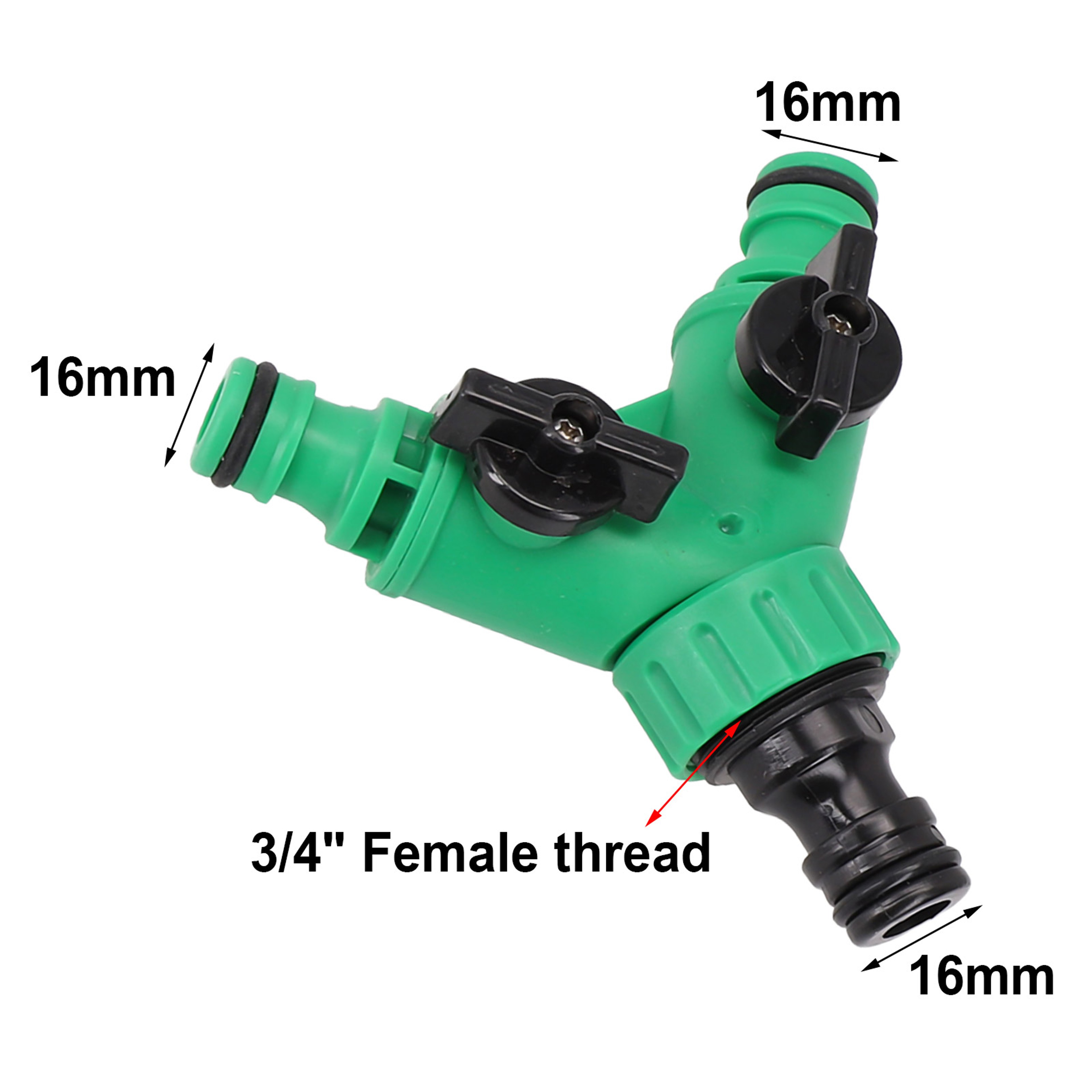 Garden Hose Splitter with Shut-Off Valves Y Hose Connector Adapter – view 4