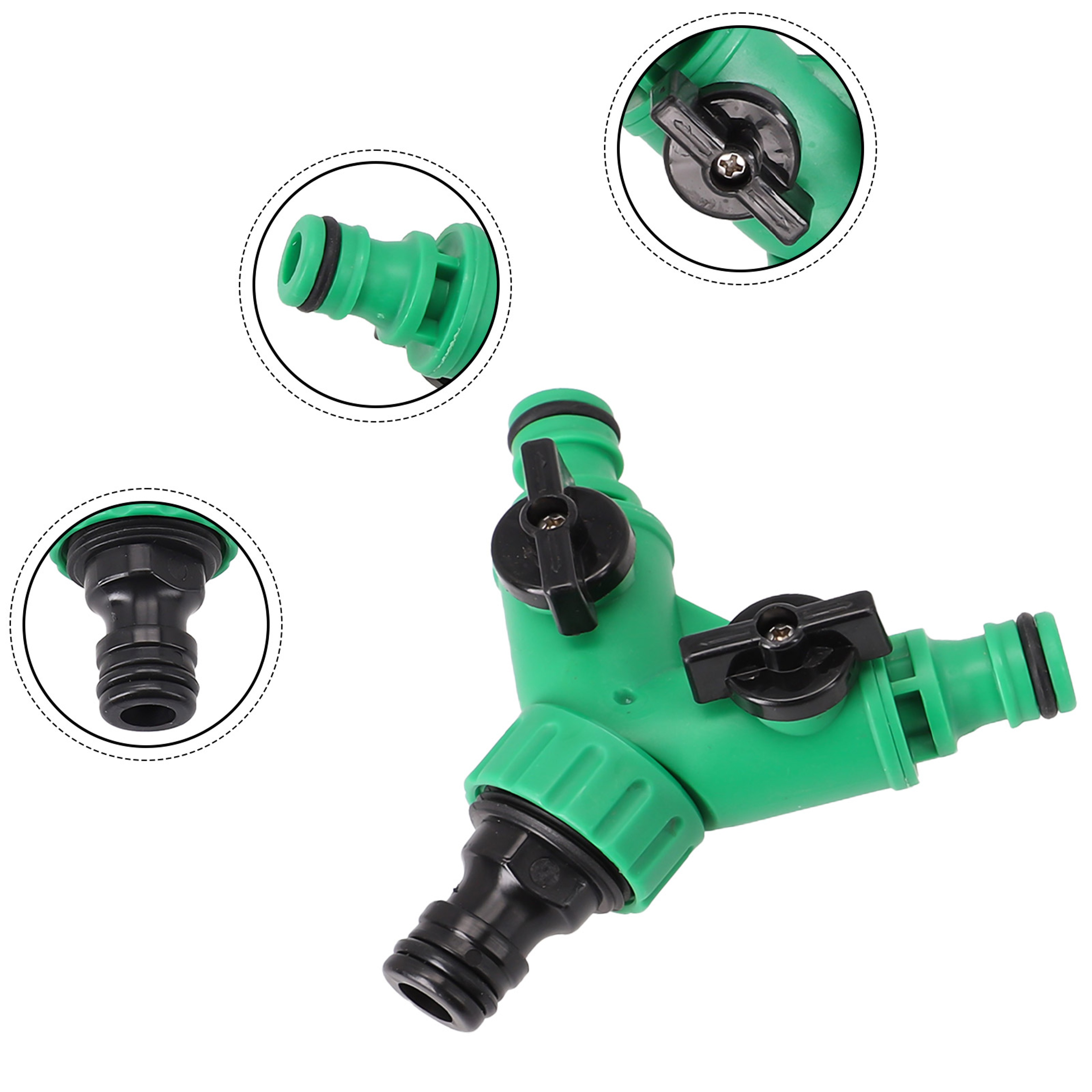 Garden Hose Splitter with Shut-Off Valves Y Hose Connector Adapter – view 5