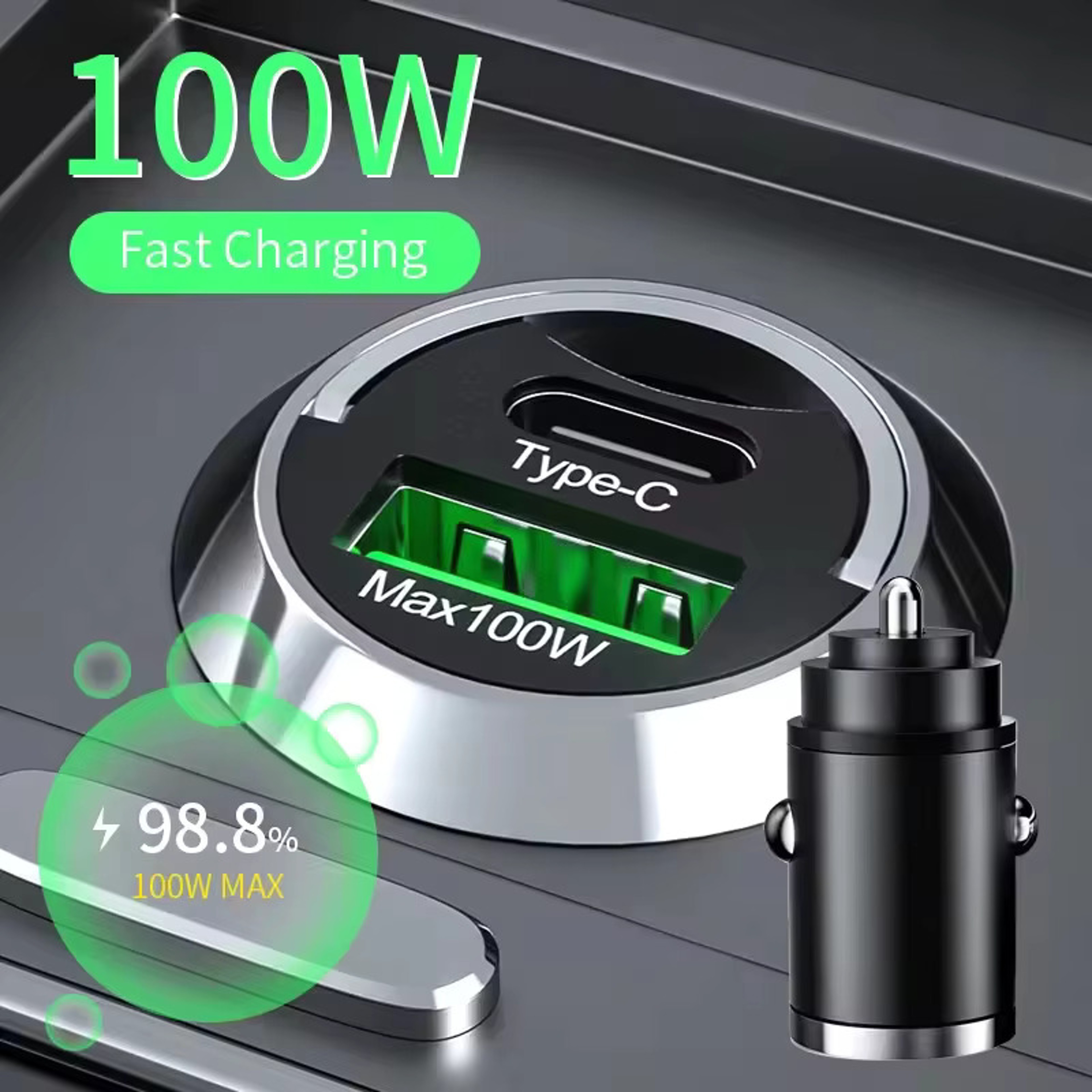 USB C Car Charger Dual Port Fast Car Charger With PD  QC Compact Adapter 1