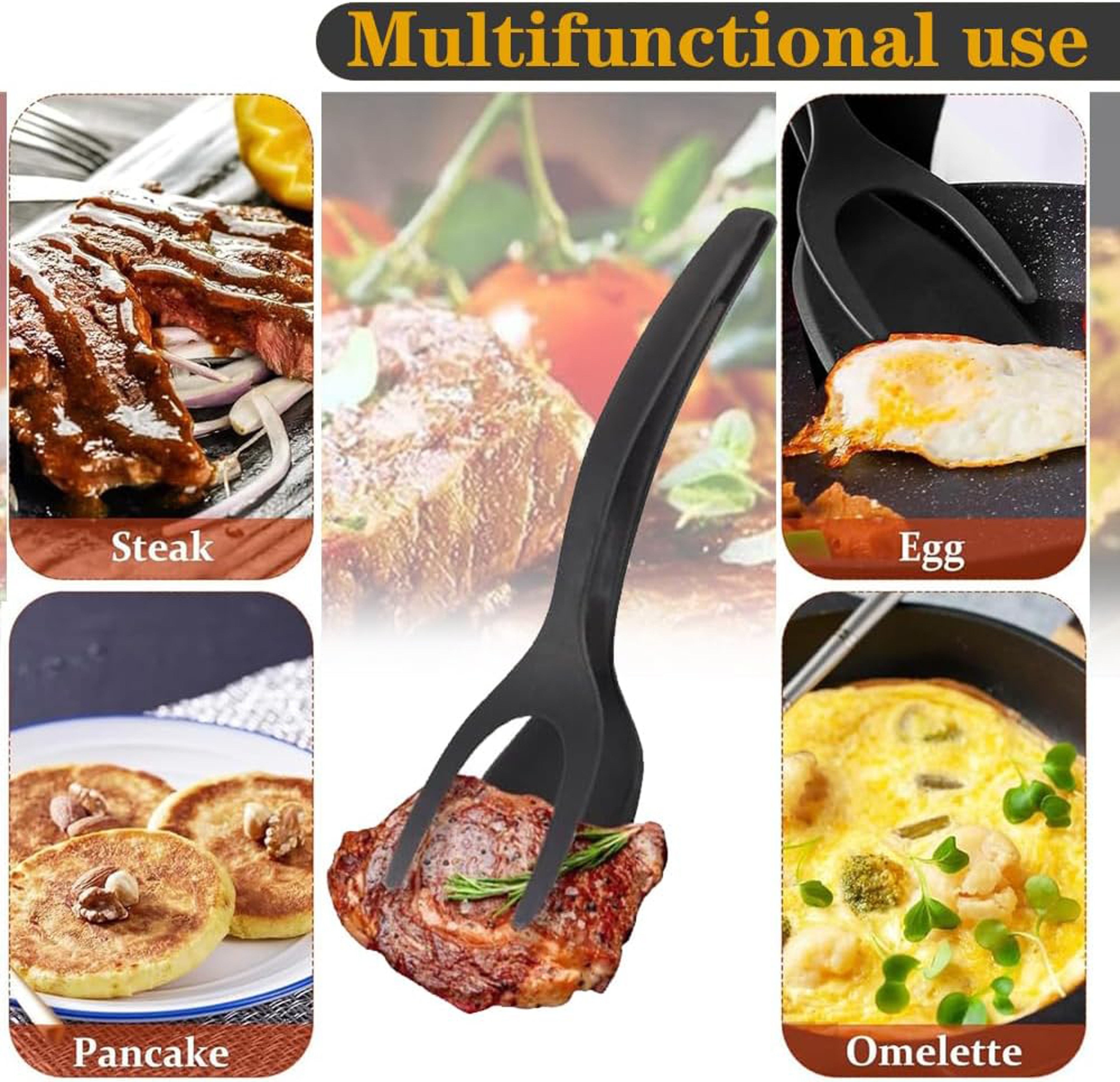 Spatula Tongs Egg Flipper  Nonstick Cooking Spatula For Pancakes Fish  Omelets 5