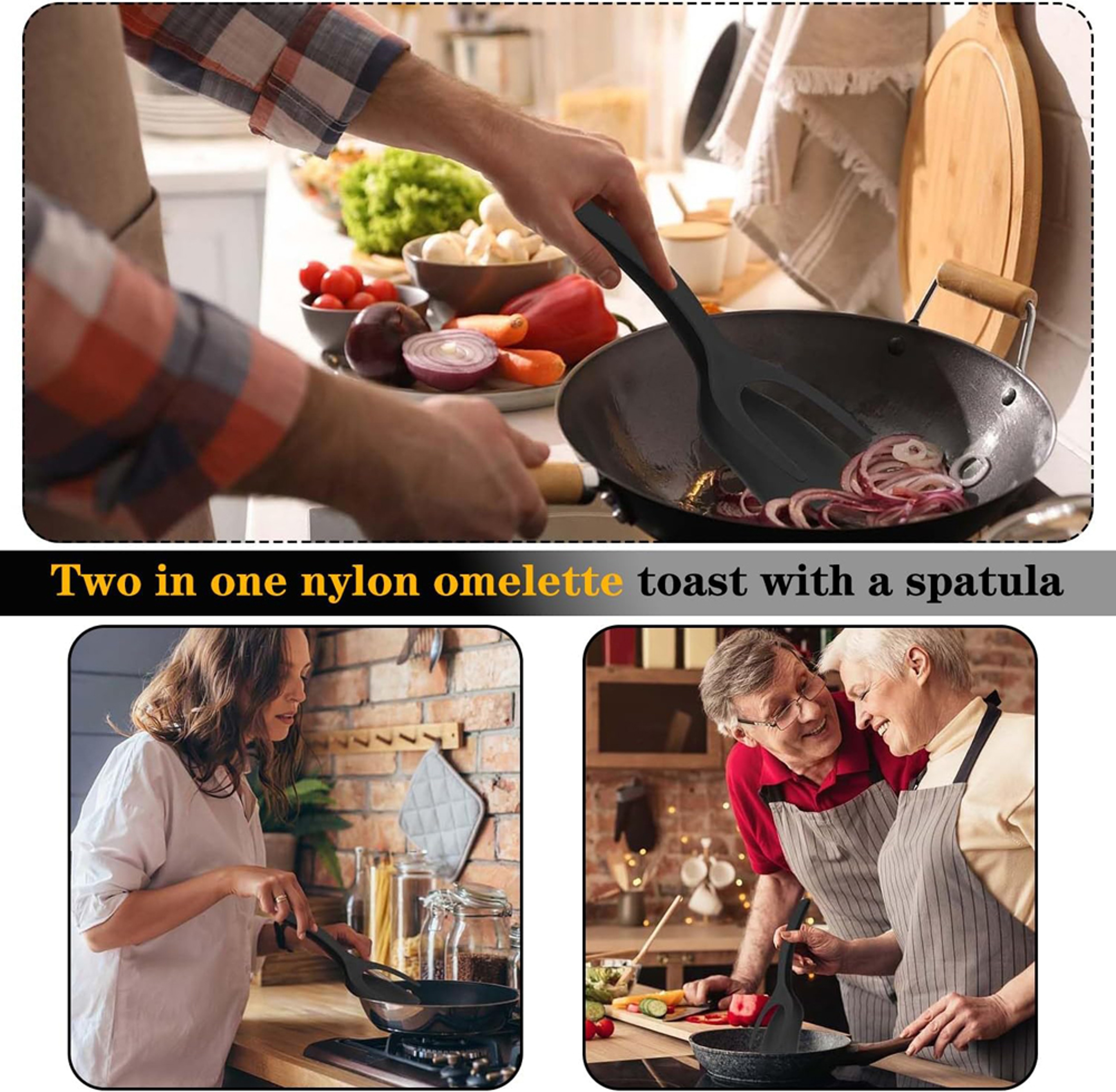 Spatula Tongs Egg Flipper  Nonstick Cooking Spatula For Pancakes Fish  Omelets 6