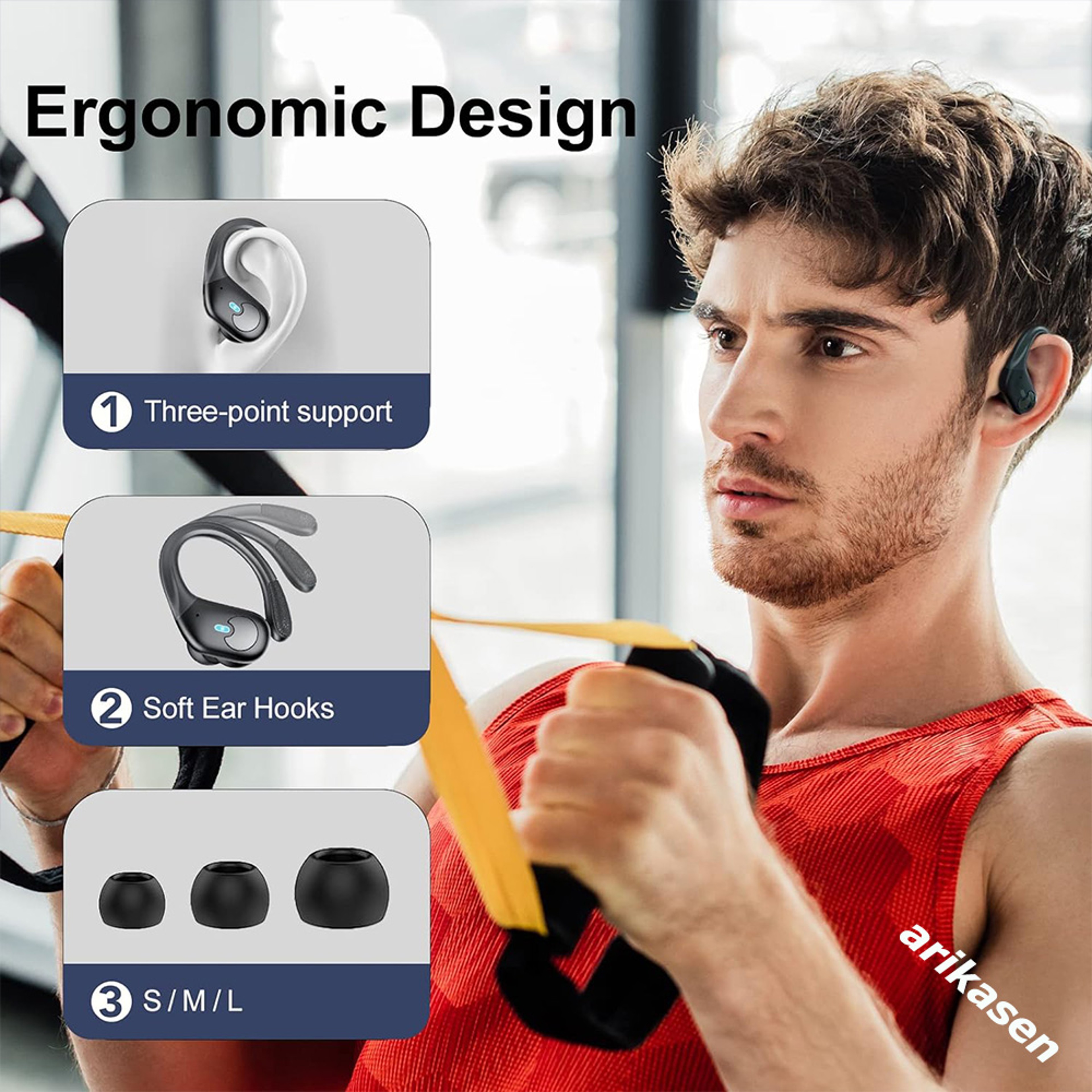 Bluetooth Headphones True Wireless Earbuds With ENC Mic LED Display  60H Playtime 7