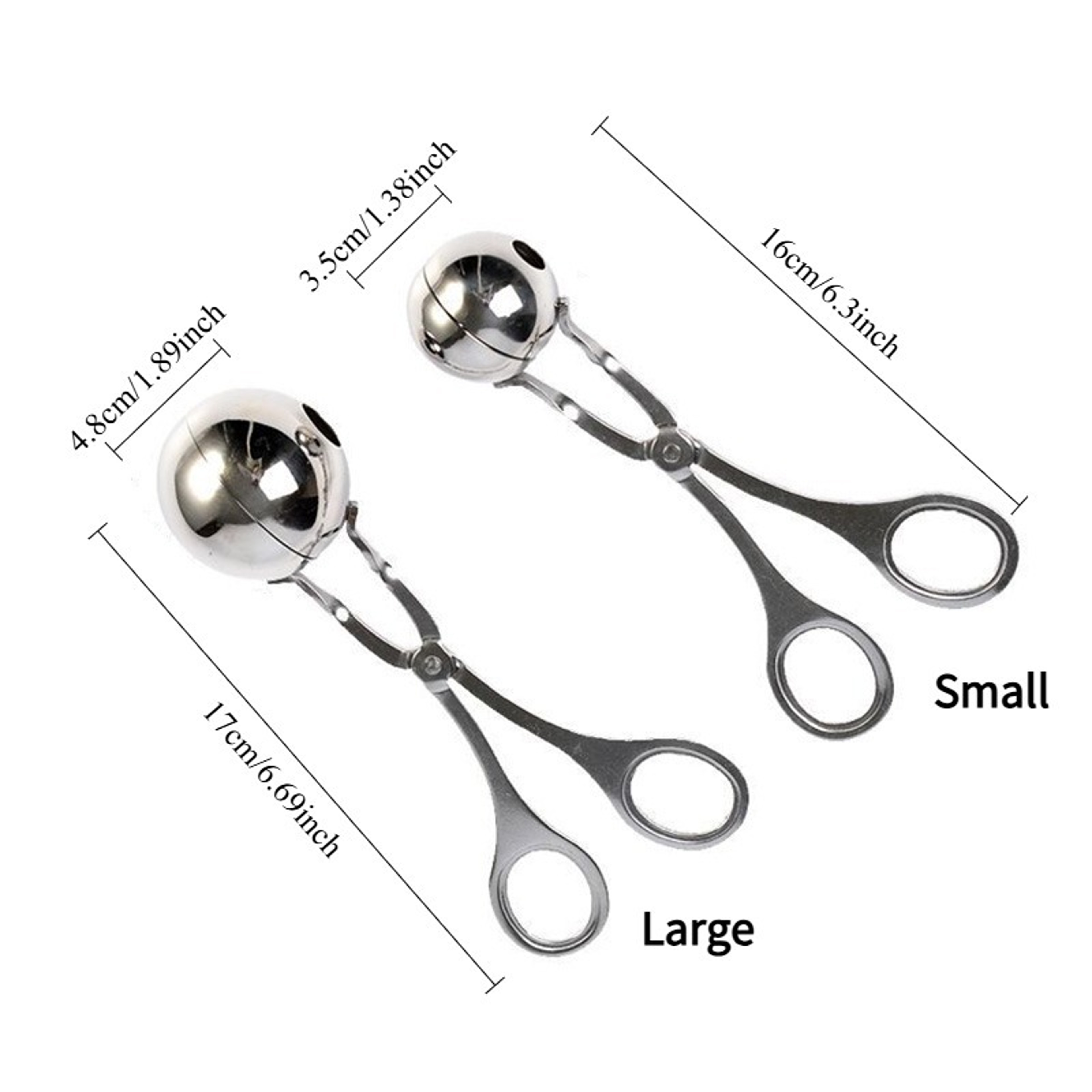 Stainless Steel Meatball Maker Tongs With NonStick Scoop  Detachable AntiSlip Handles 3