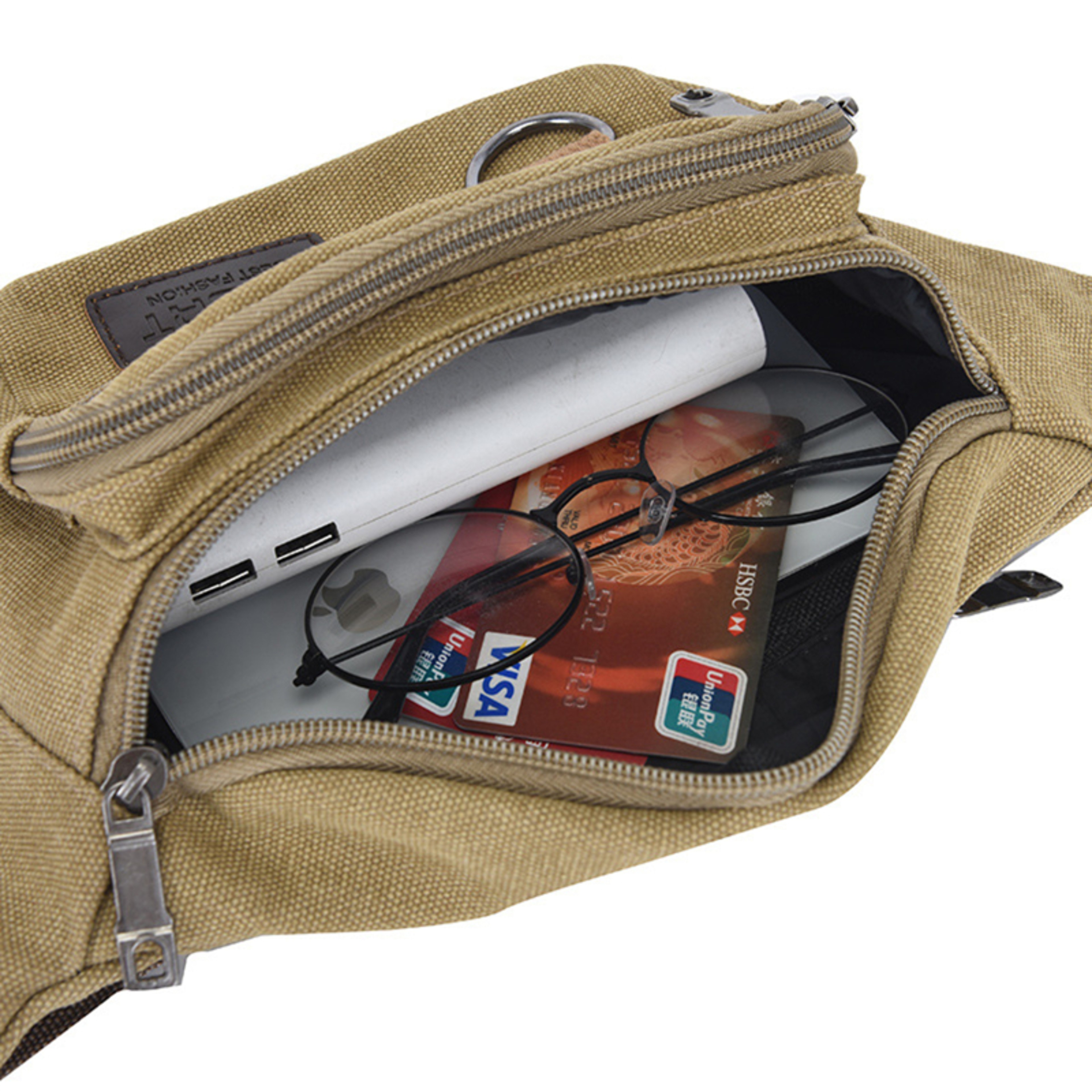 Canvas Waist Bag Belt Bag Crossbody Chest Bag For Men  Women Travel Phone Pouch 4