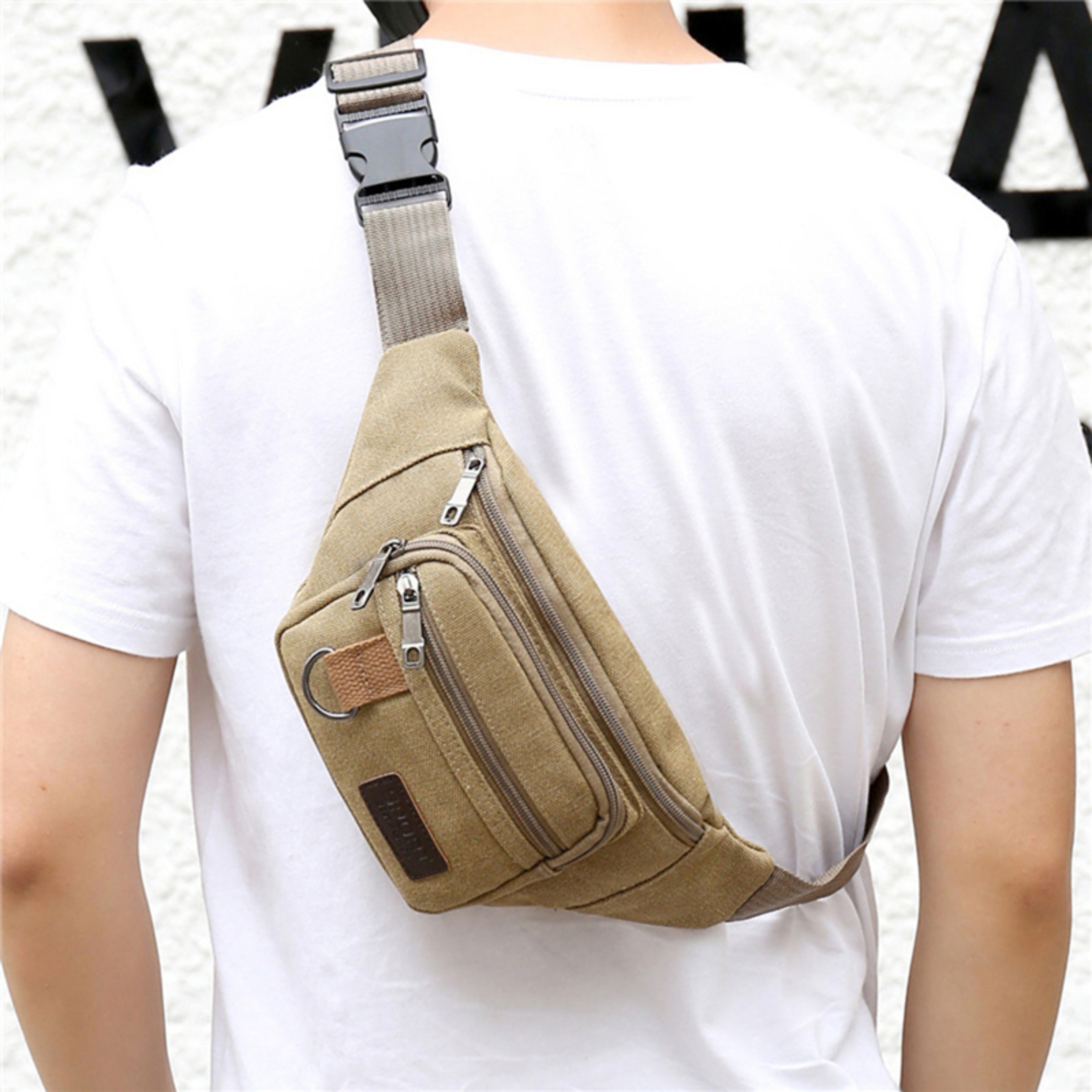 Canvas Waist Bag Belt Bag Crossbody Chest Bag For Men  Women Travel Phone Pouch 6