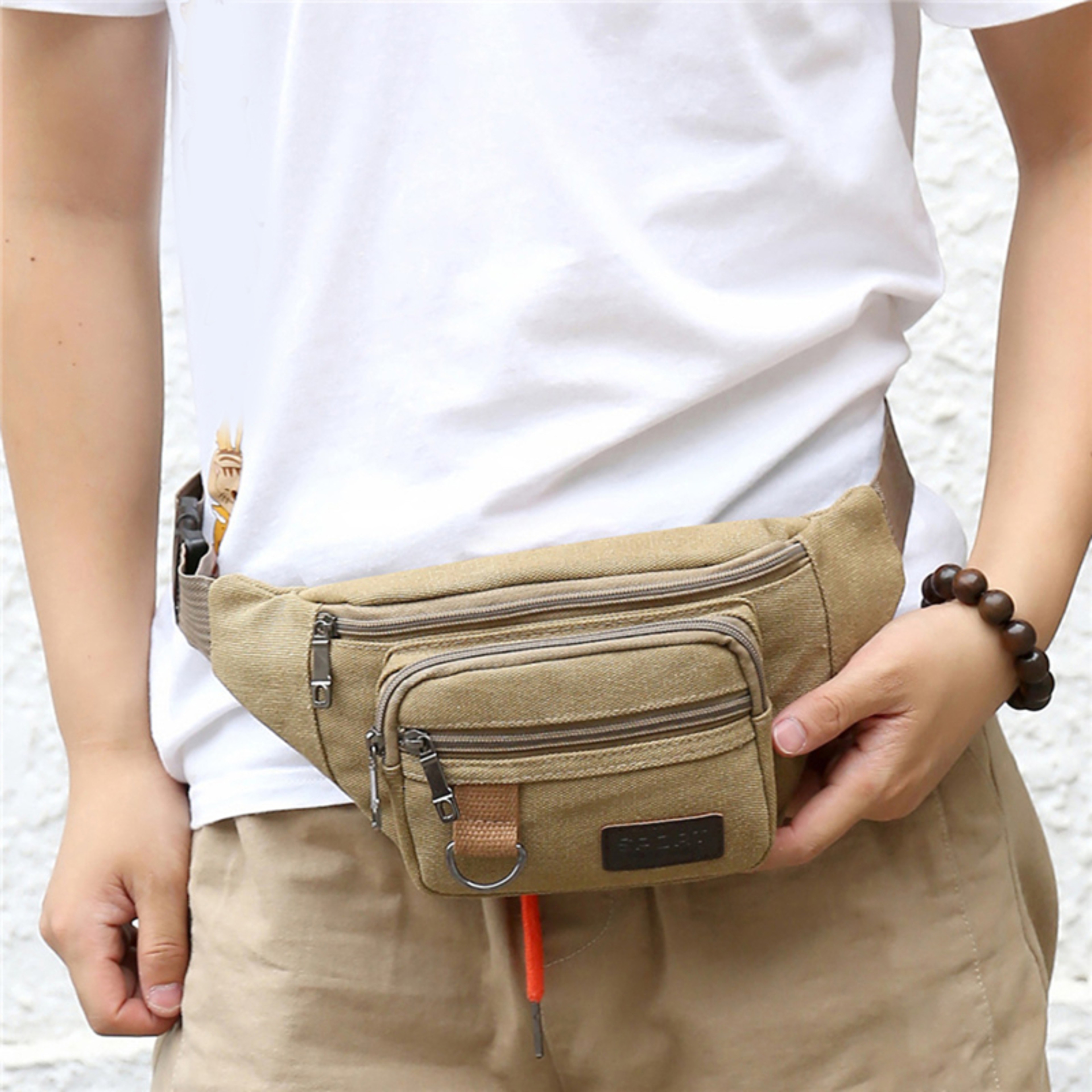 Canvas Waist Bag Belt Bag Crossbody Chest Bag For Men  Women Travel Phone Pouch 7
