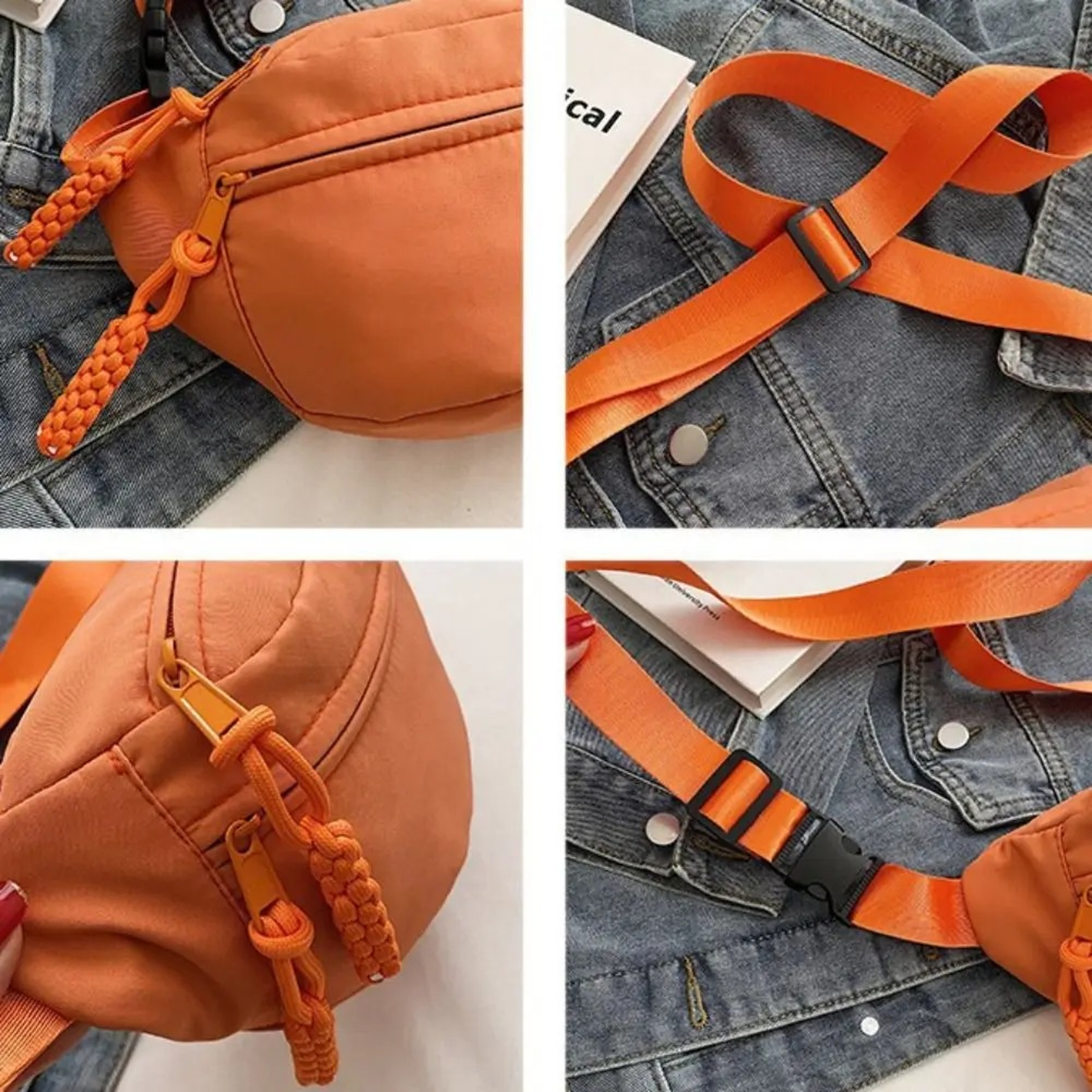 Canvas Sling Crossbody Chest Bag For Women Lightweight Half Moon Belt Bag 9