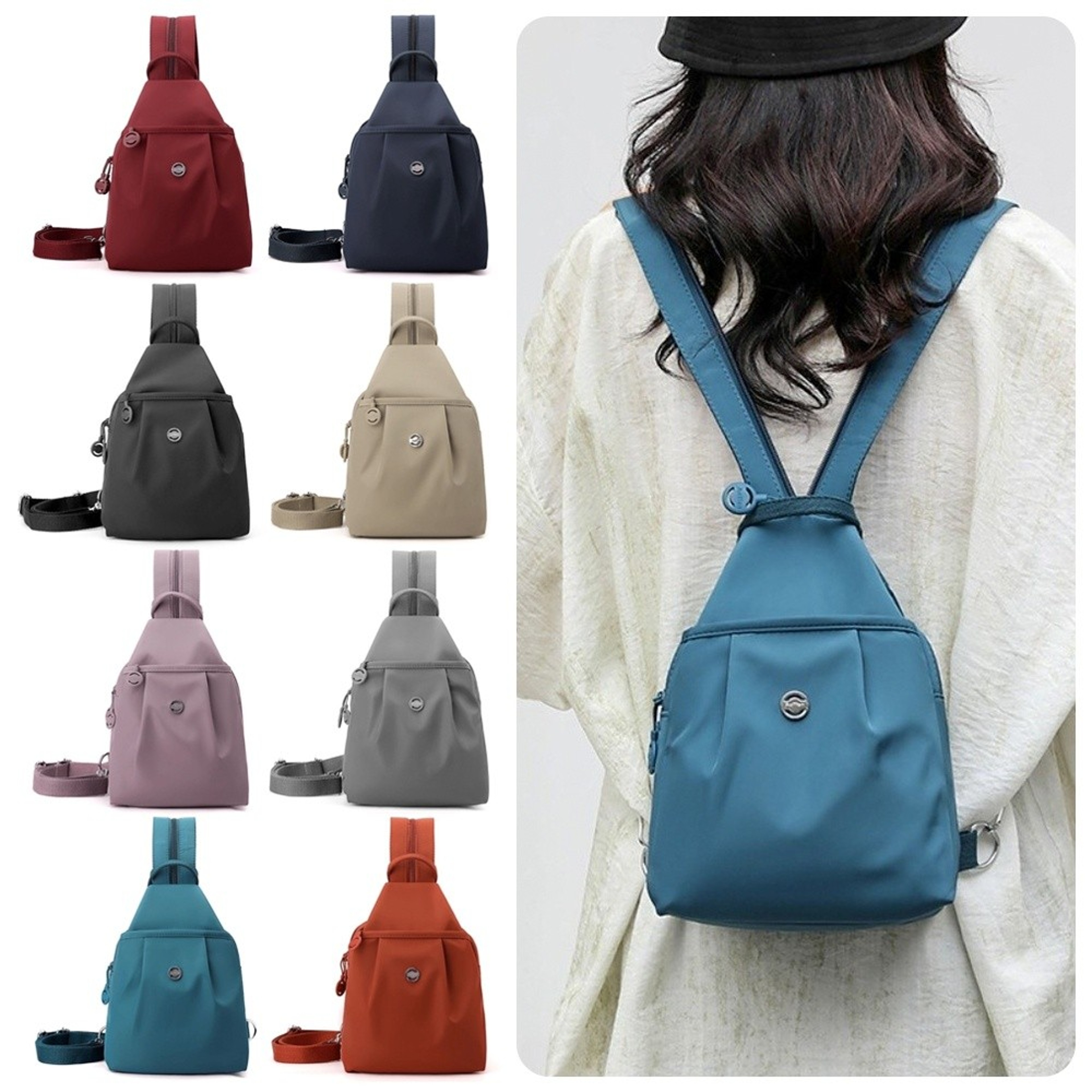 Sling Backpack Large Capacity Travel Chest Bag With MultiPocket Oxford Design 9