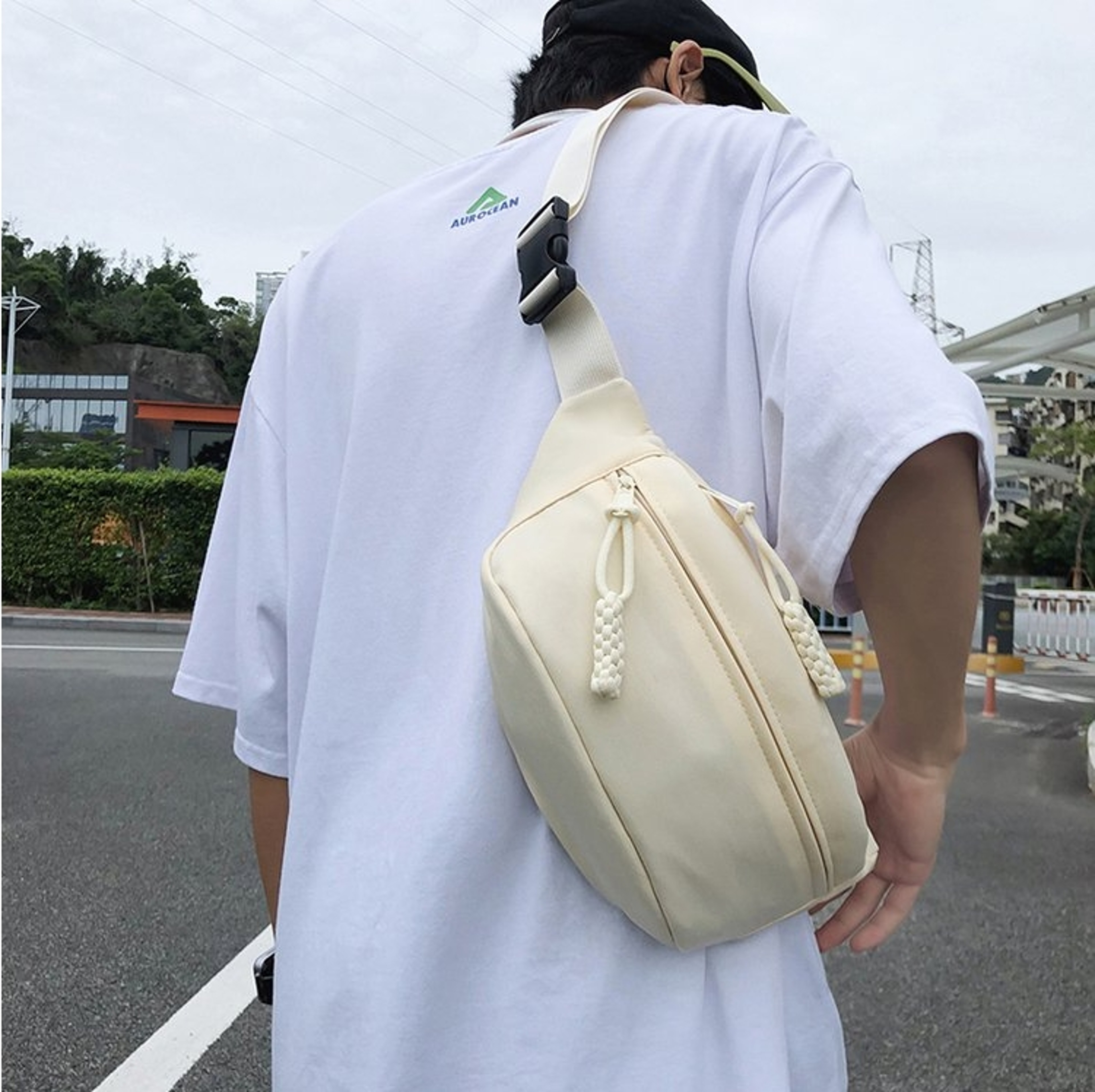 Crossbody Belt Bag For Women Large Capacity Nylon Waist Bag  Chest Sling 1