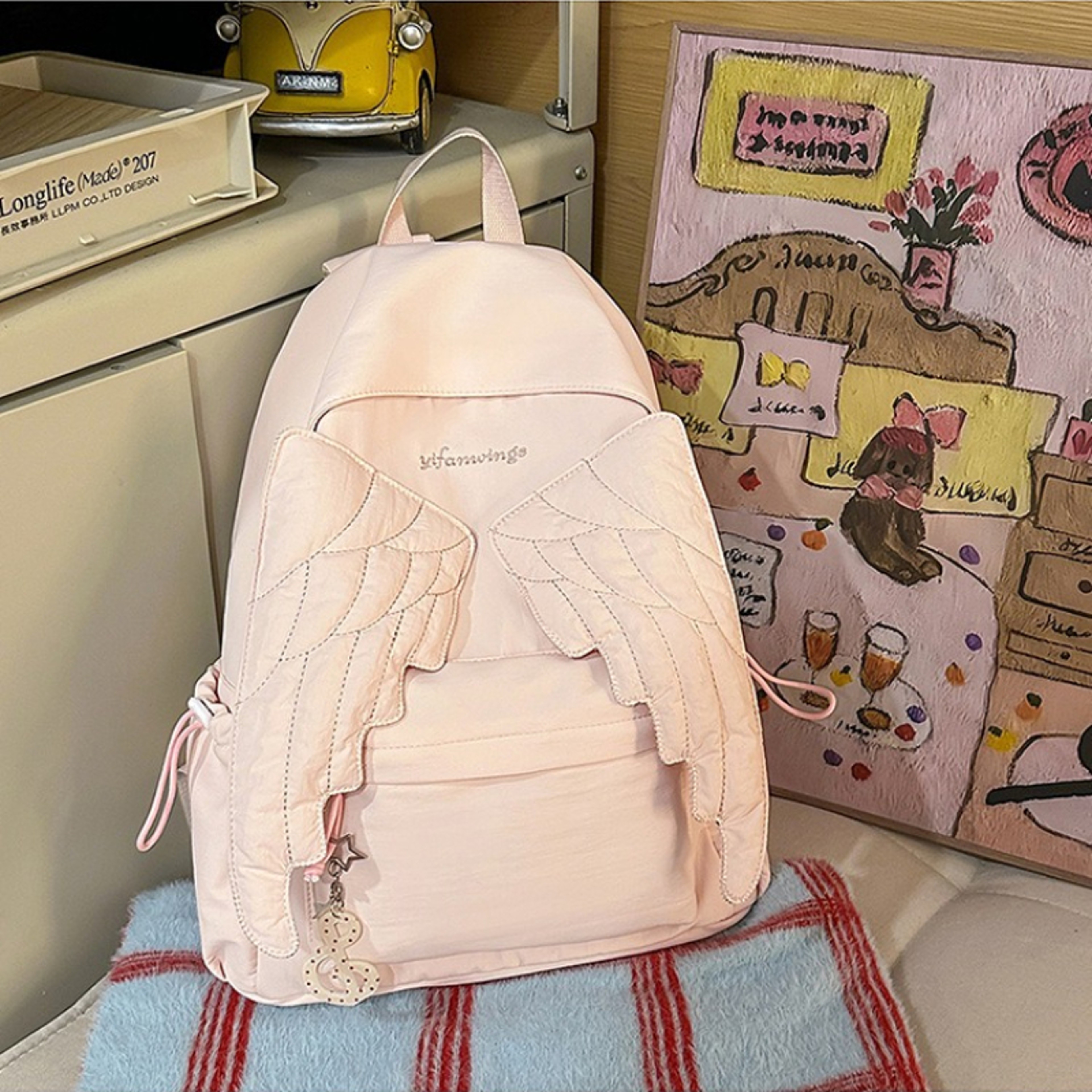 Angel Wings Backpack For Girls Back To School Backpack Large Capacity College Backpack For Women 3