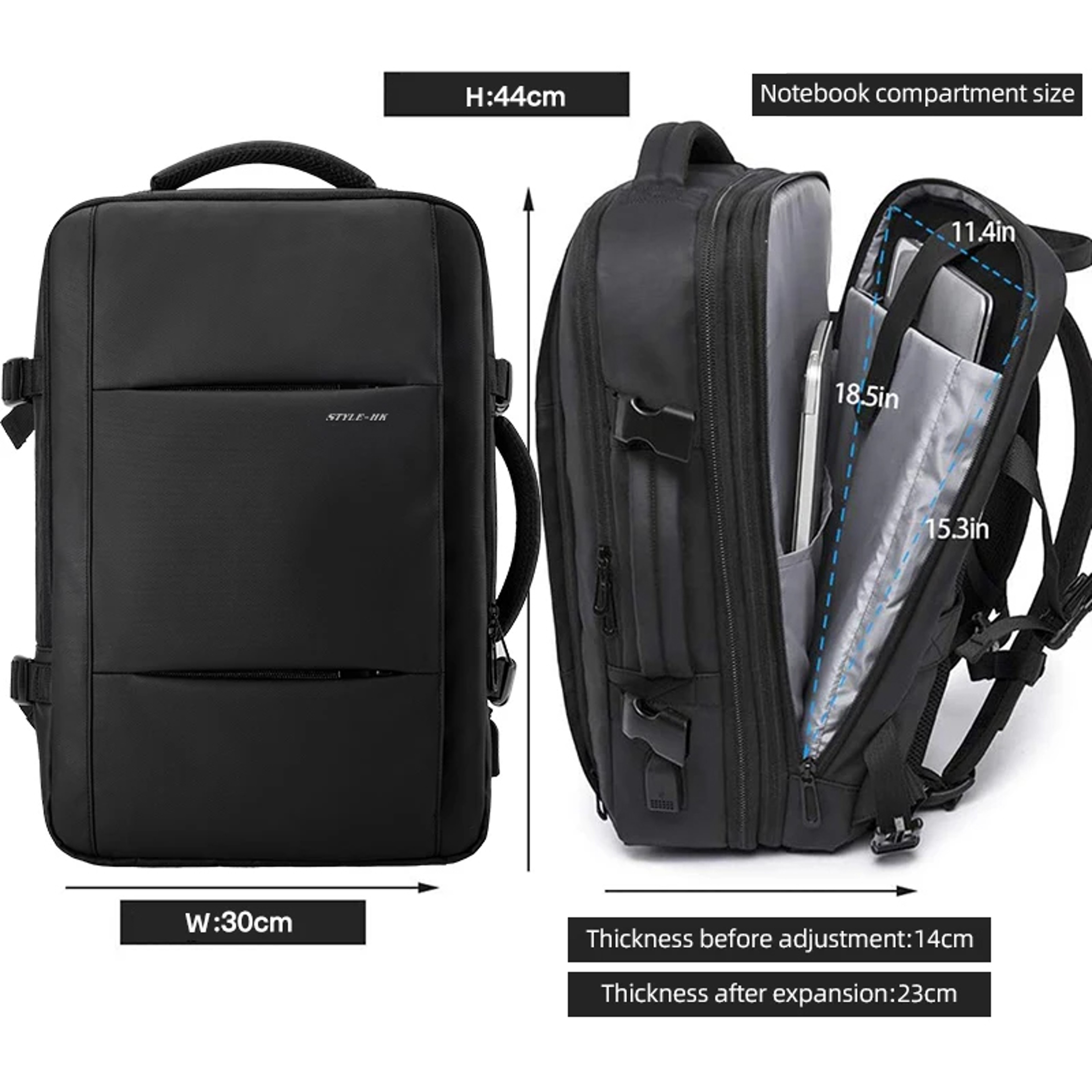 Laptop Backpack Back To School Backpack Expandable Travel Business Backpack 6