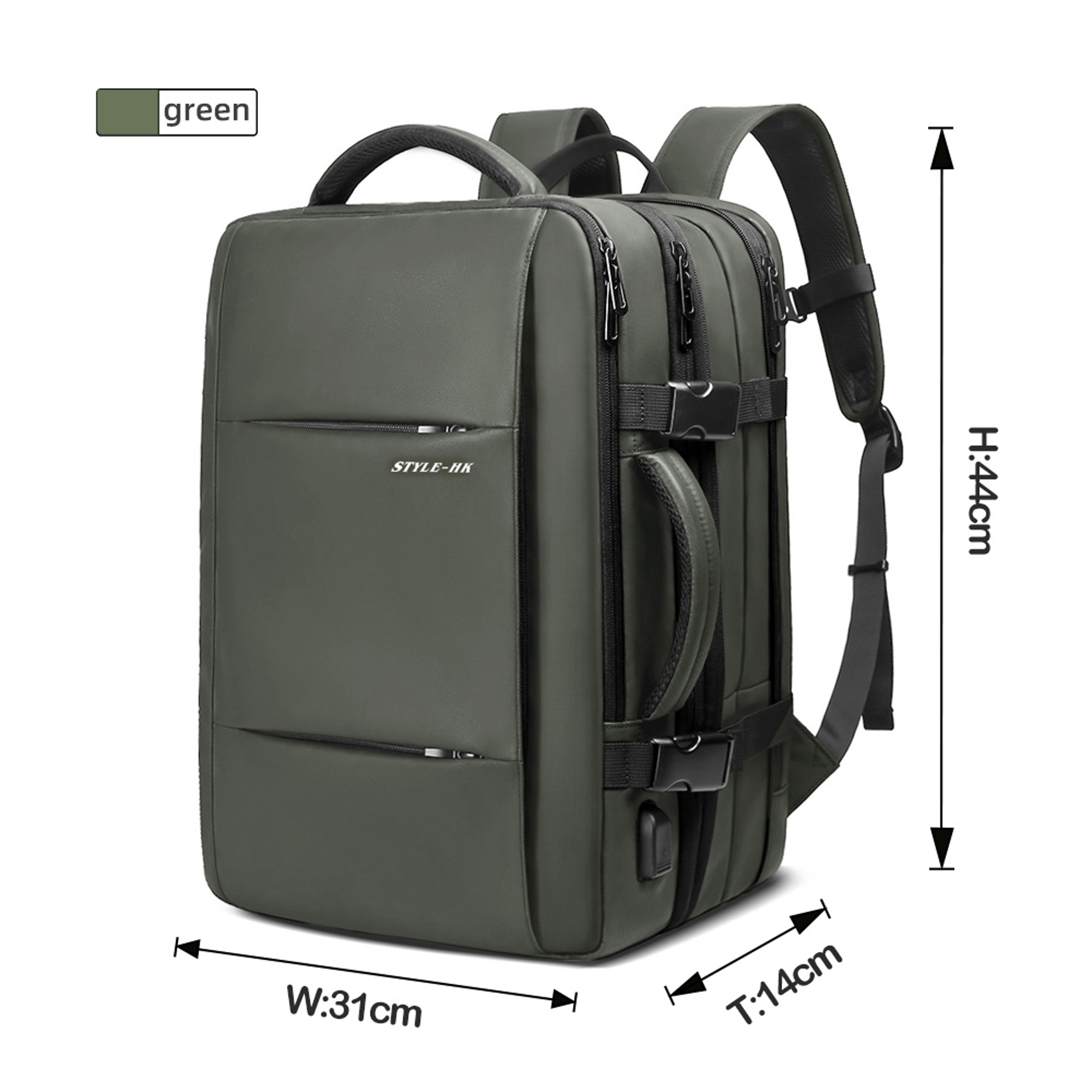 Heroic Knight Waterproof Laptop Backpack Expandable Business Travel Backpack For 173 Inch Laptops 3