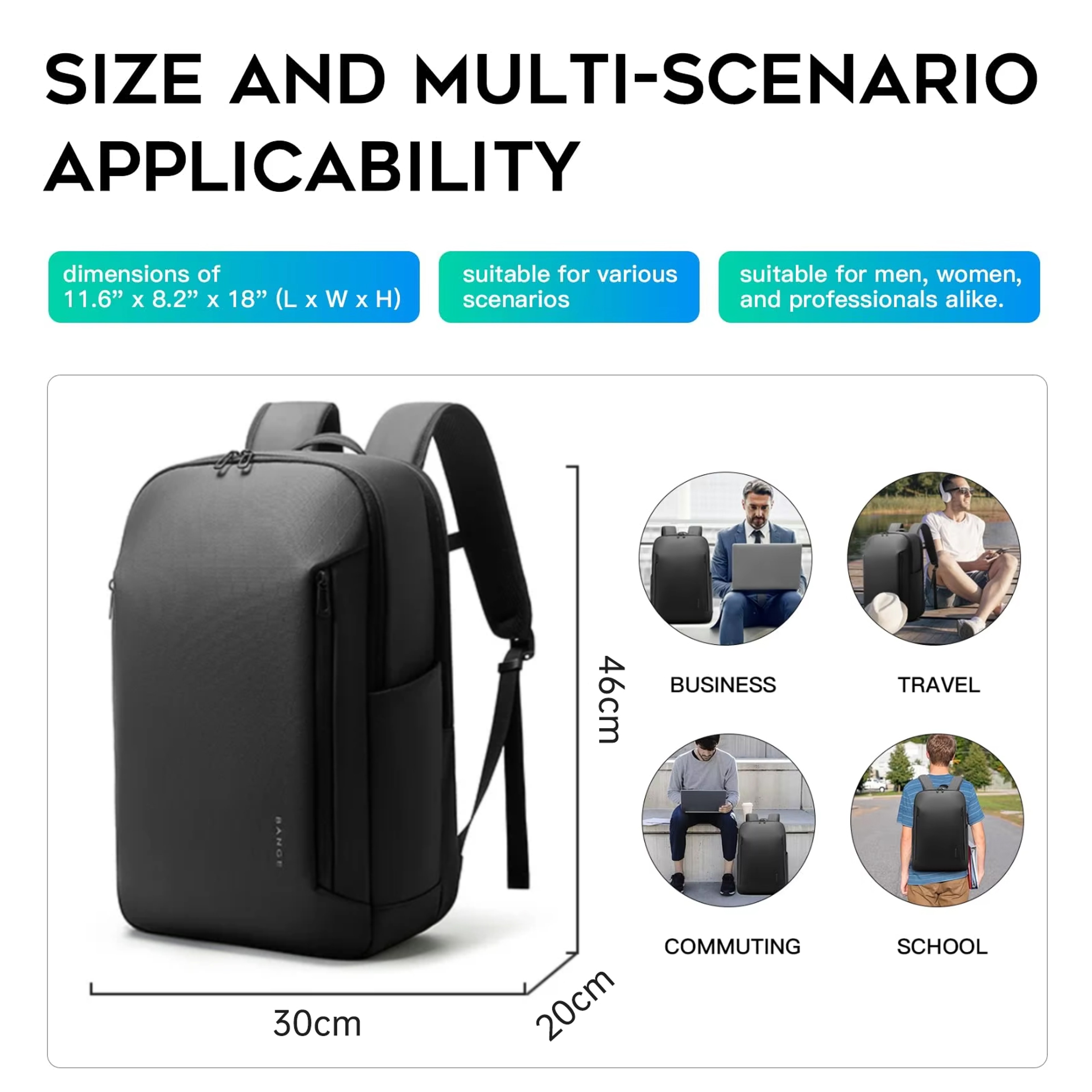 Laptop Backpack Waterproof Business Travel Backpack With MultiPocket Storage 5