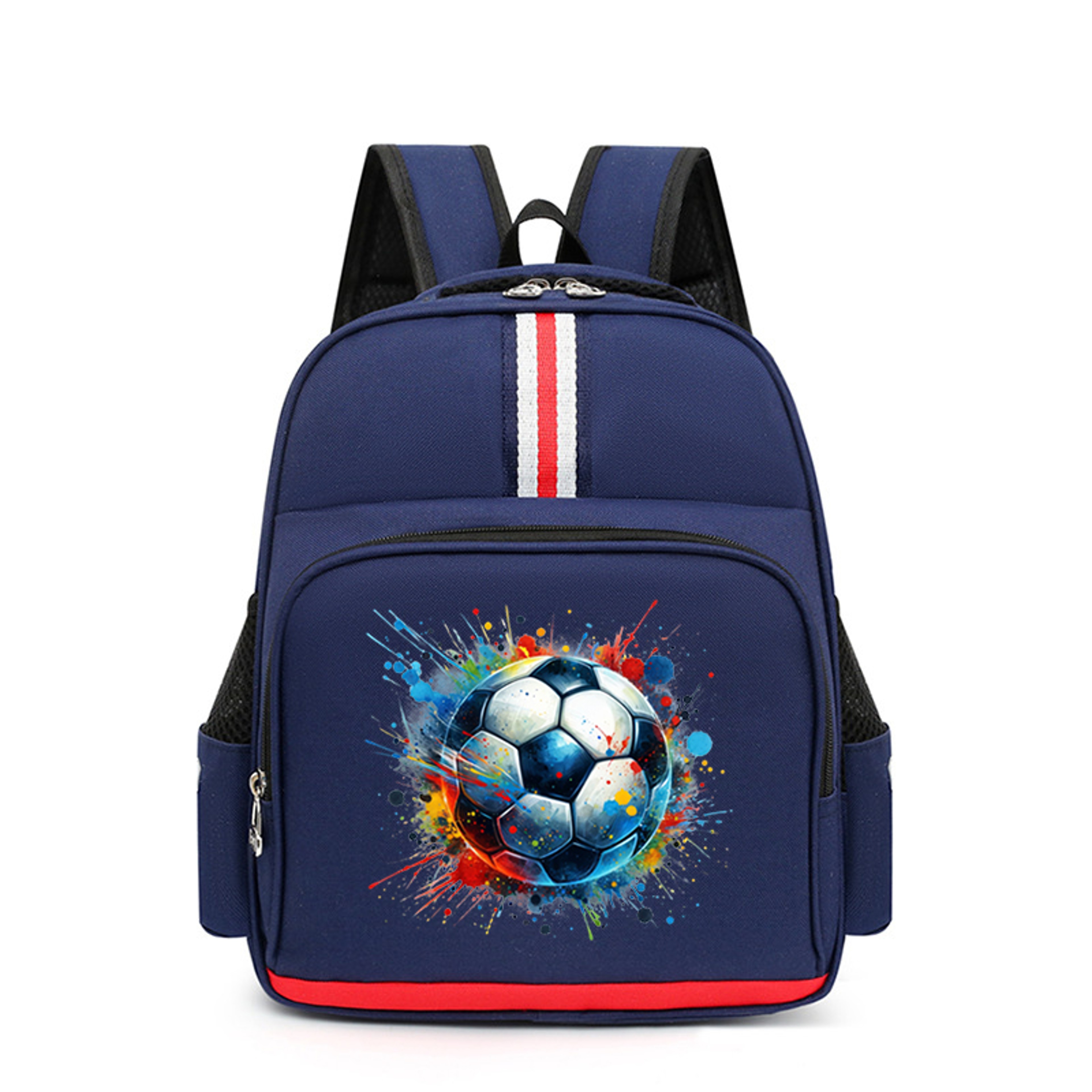 Soccer Backpack For Kids Watercolor Print Primary School Bookbag 4