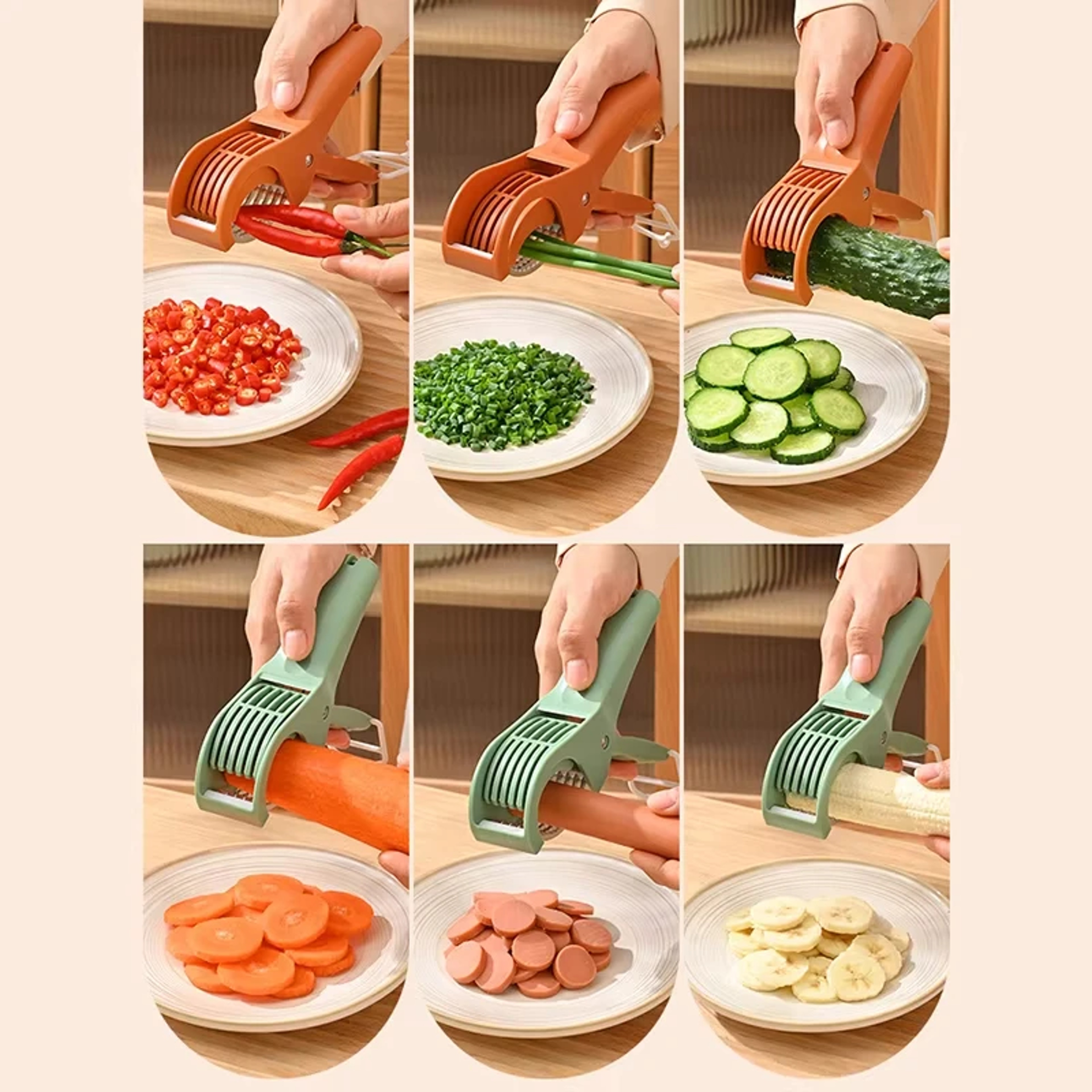 Stainless Steel Vegetable Slicer  Fruit Salad Cutter MultiFunction Kitchen Prep Tool 4
