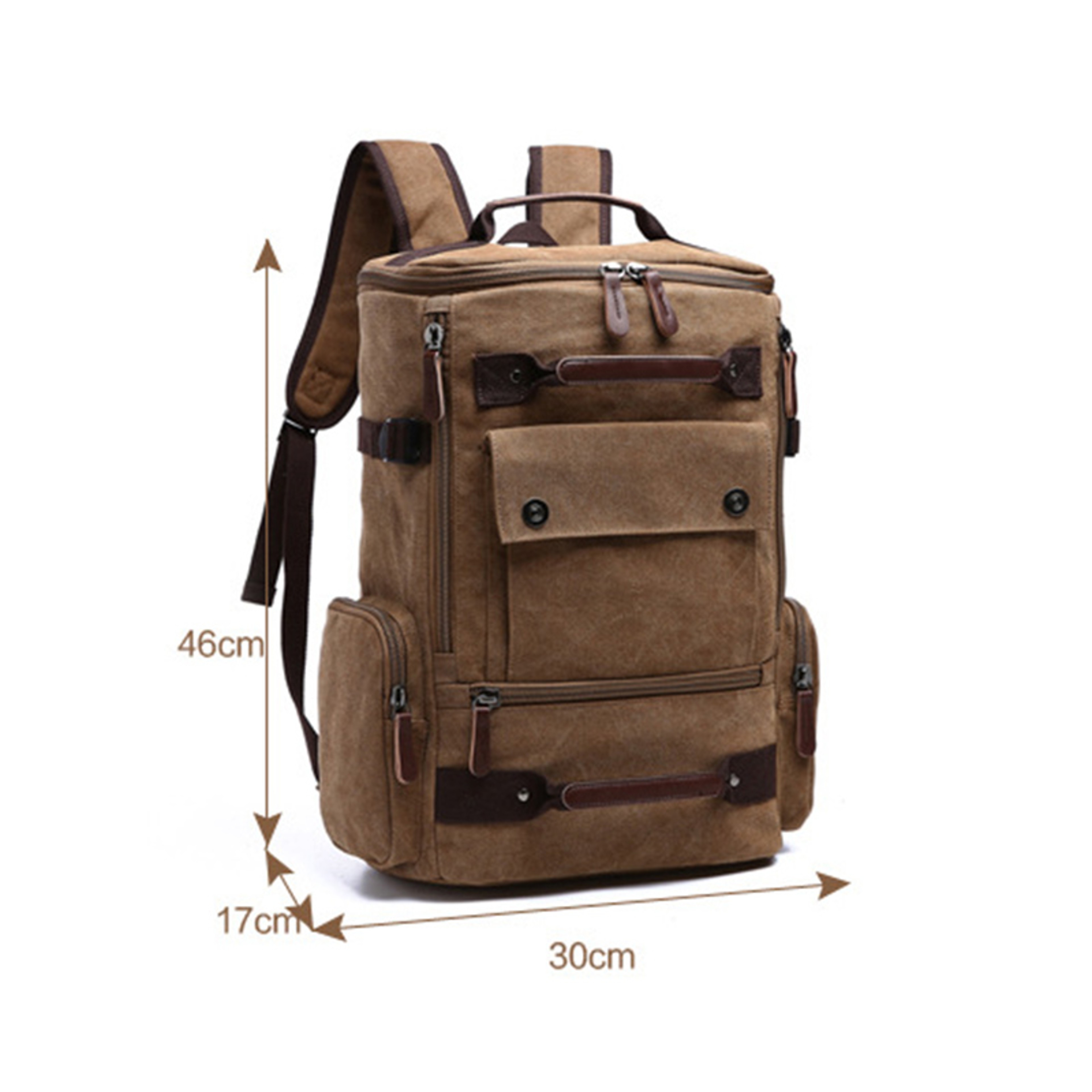 Vintage Canvas Laptop Backpack Large Capacity Travel School Rucksack For Men 9