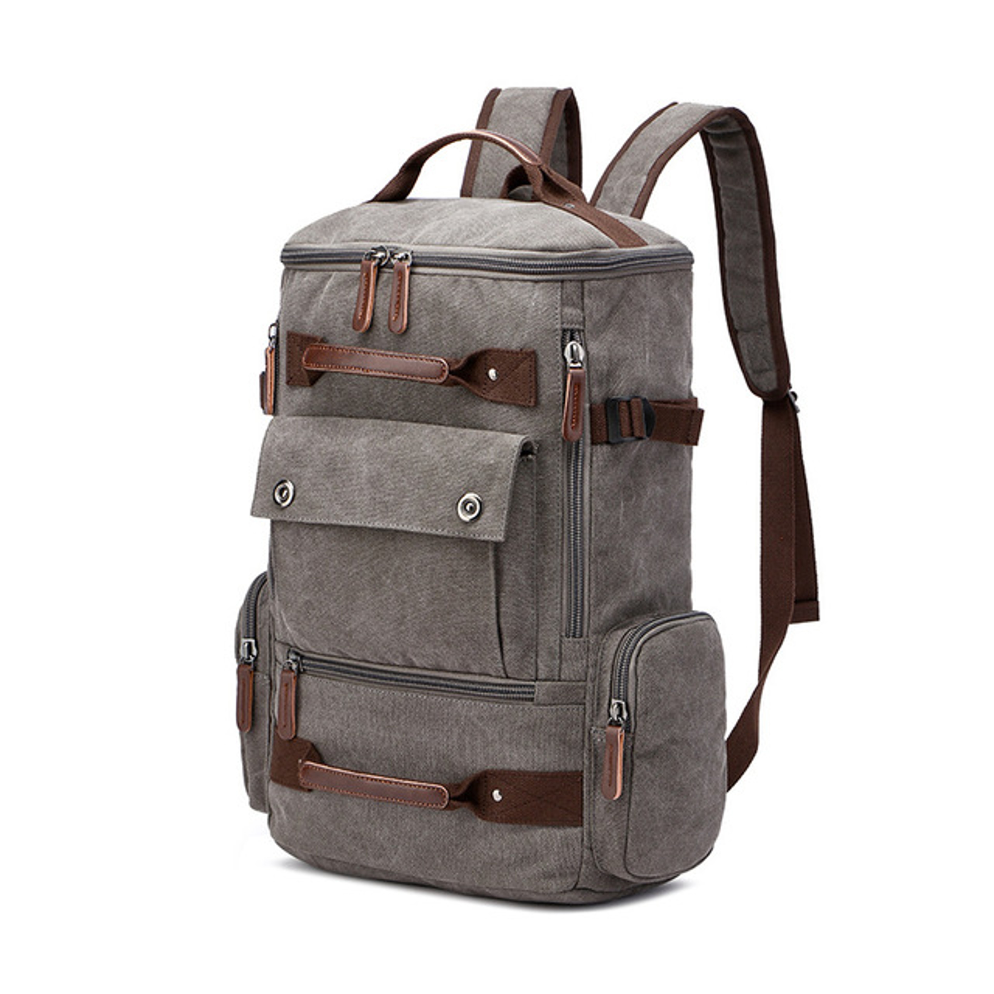 Vintage Canvas Laptop Backpack Large Capacity Travel School Rucksack For Men 0