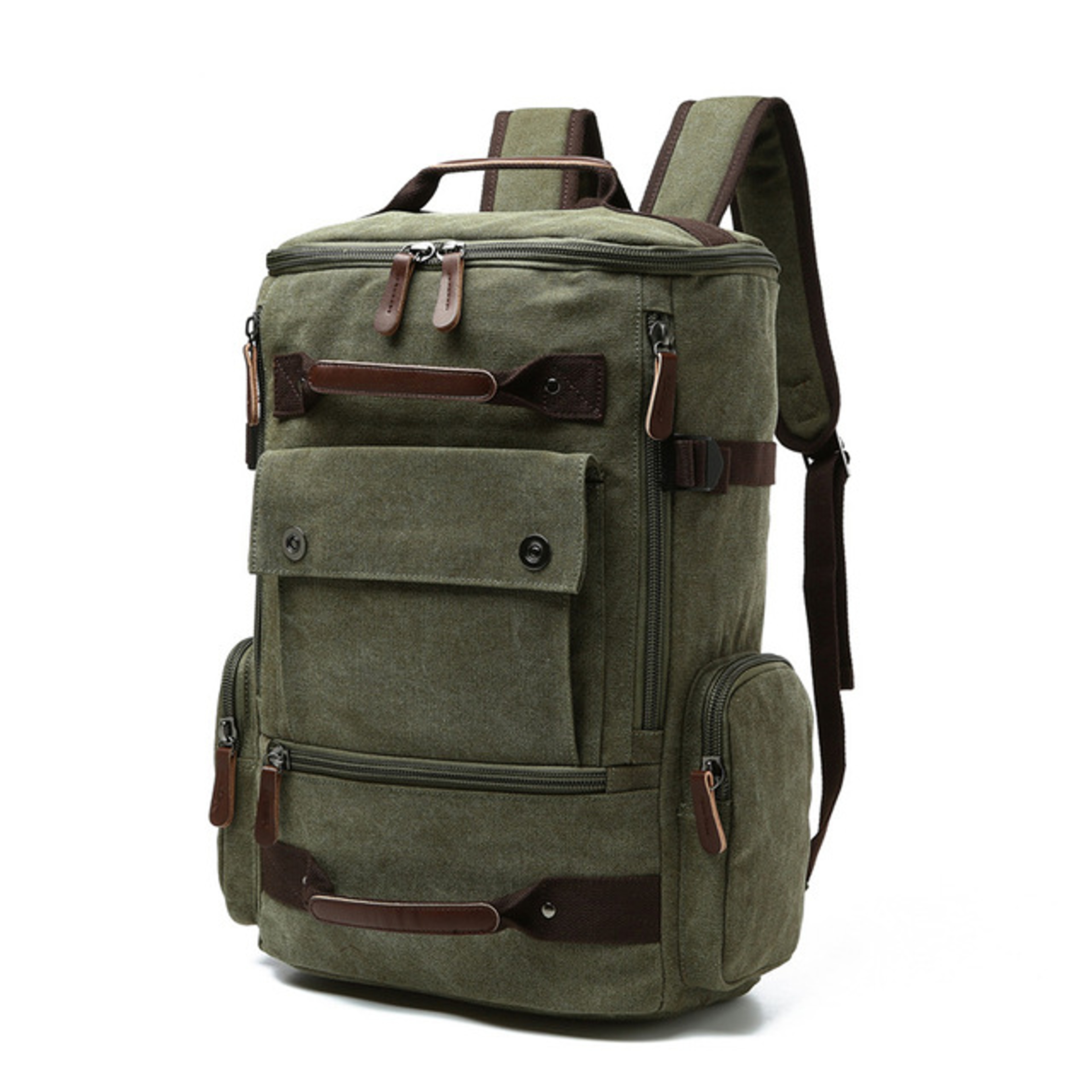 Vintage Canvas Laptop Backpack Large Capacity Travel School Rucksack For Men 1