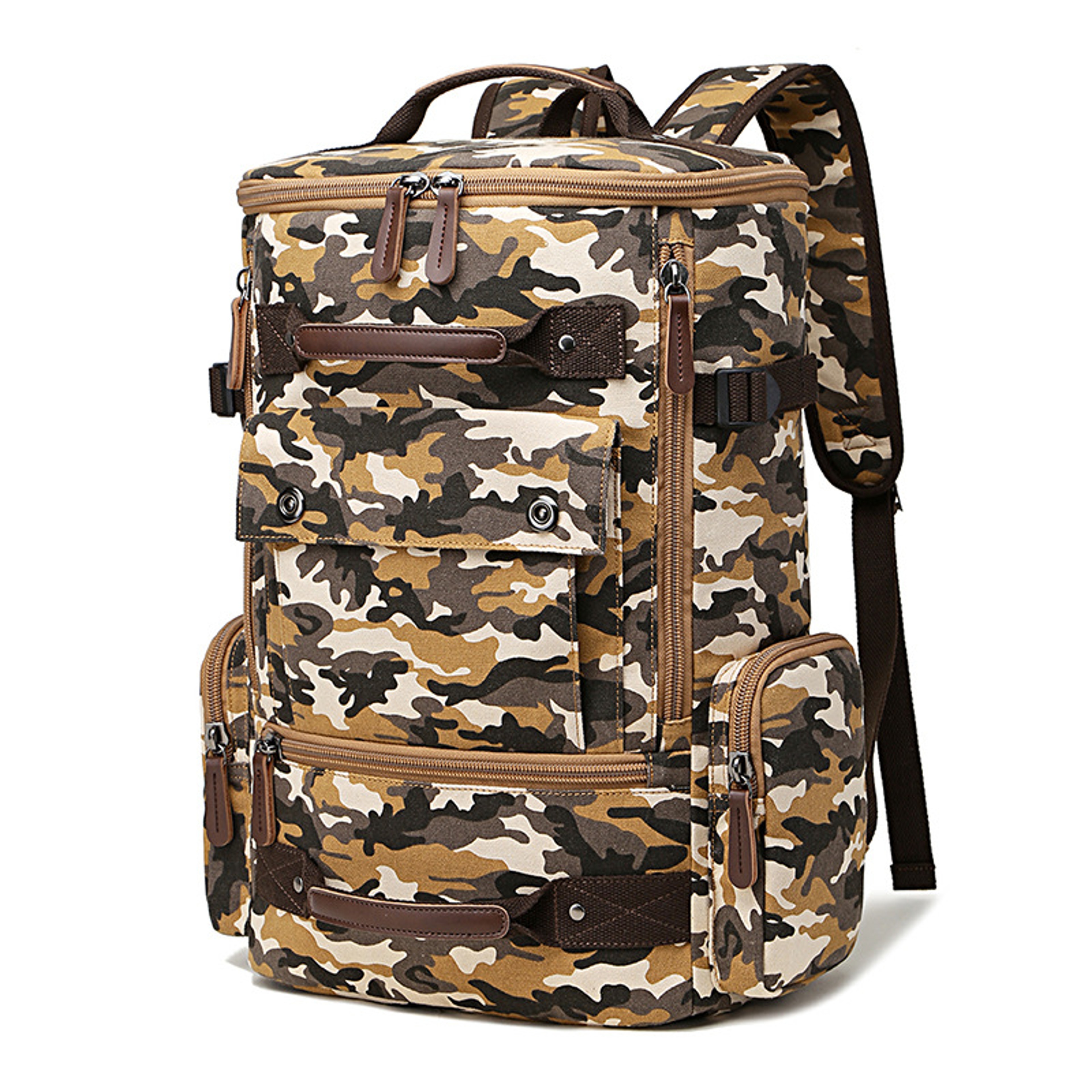 Vintage Canvas Laptop Backpack Large Capacity Travel School Rucksack For Men 3