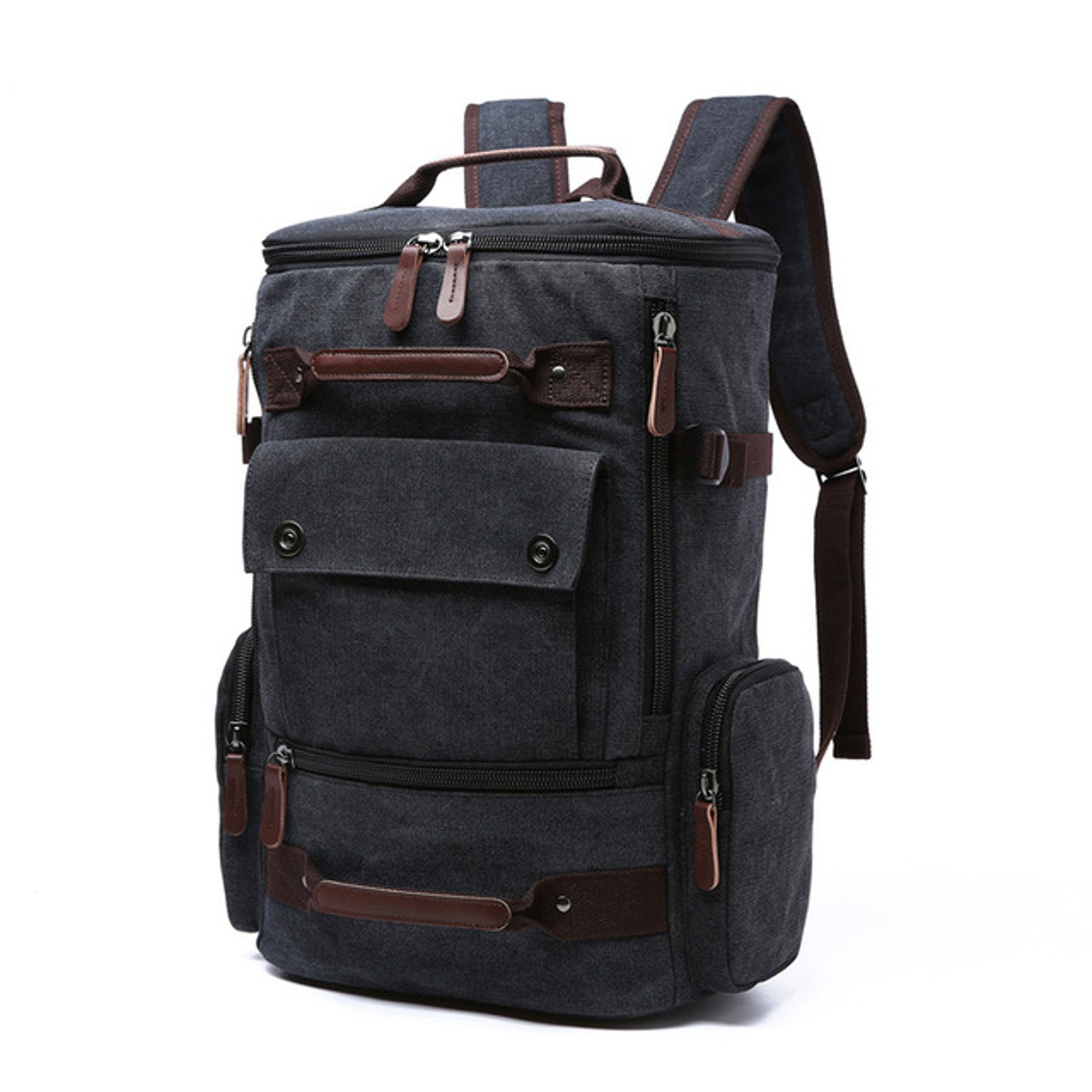Vintage Canvas Laptop Backpack Large Capacity Travel School Rucksack For Men 4