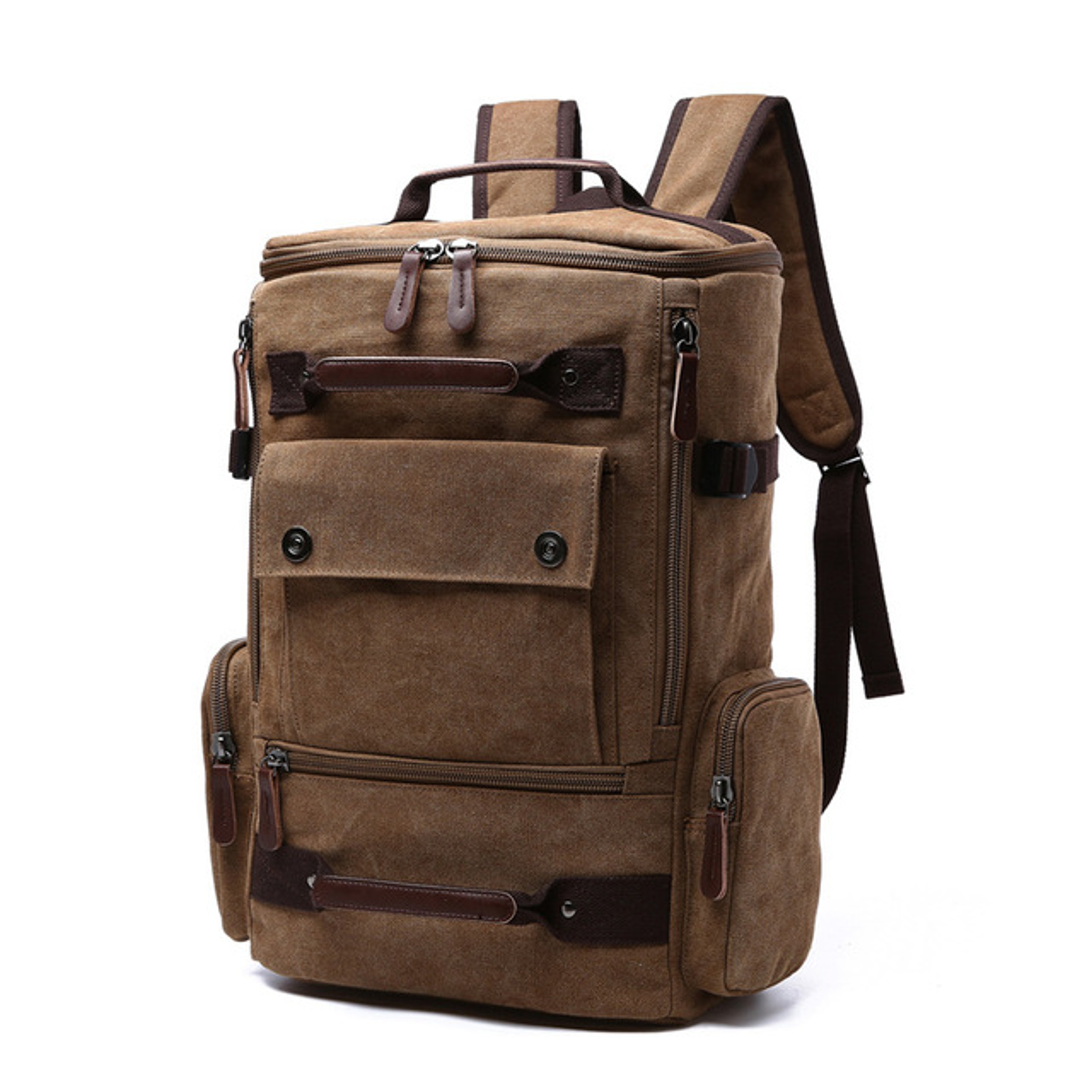 Vintage Canvas Laptop Backpack Large Capacity Travel School Rucksack For Men 5