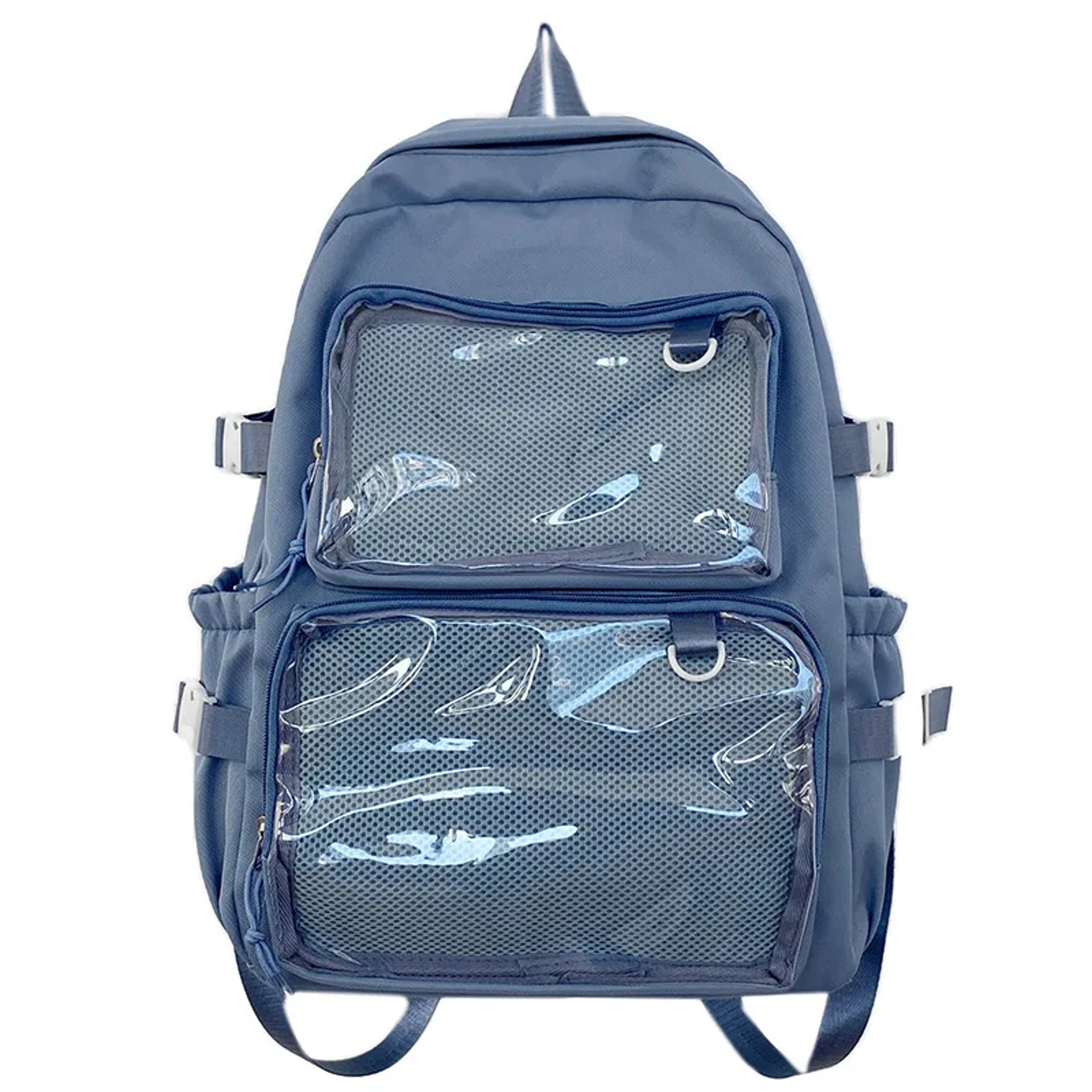 Large Capacity Ita Backpack With Dual Clear Display Pockets For Laptop Pins  Everyday Travel 0