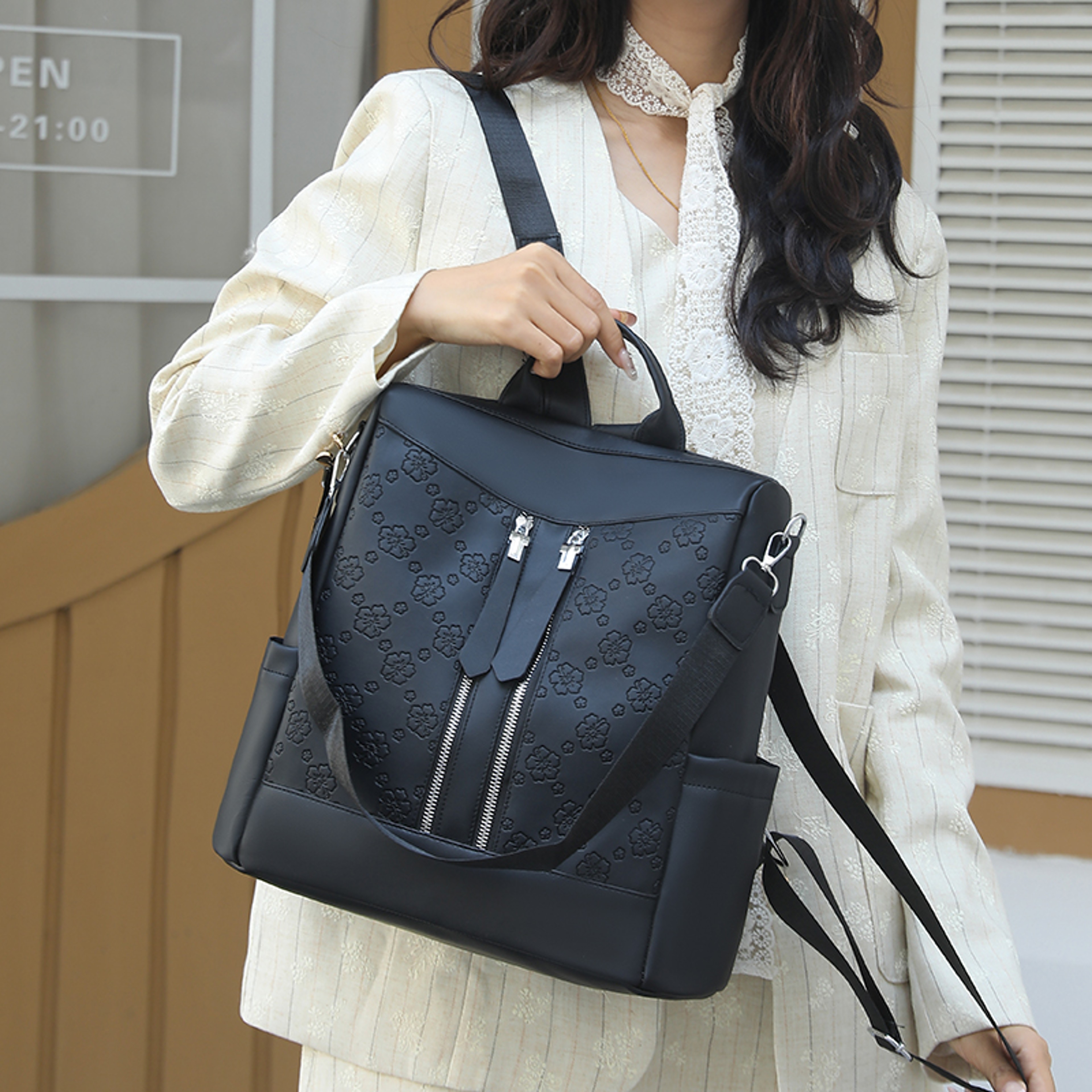 Antitheft Womens Backpack Large Capacity Leather Backpack Purse For Work Travel  Daily Use 8