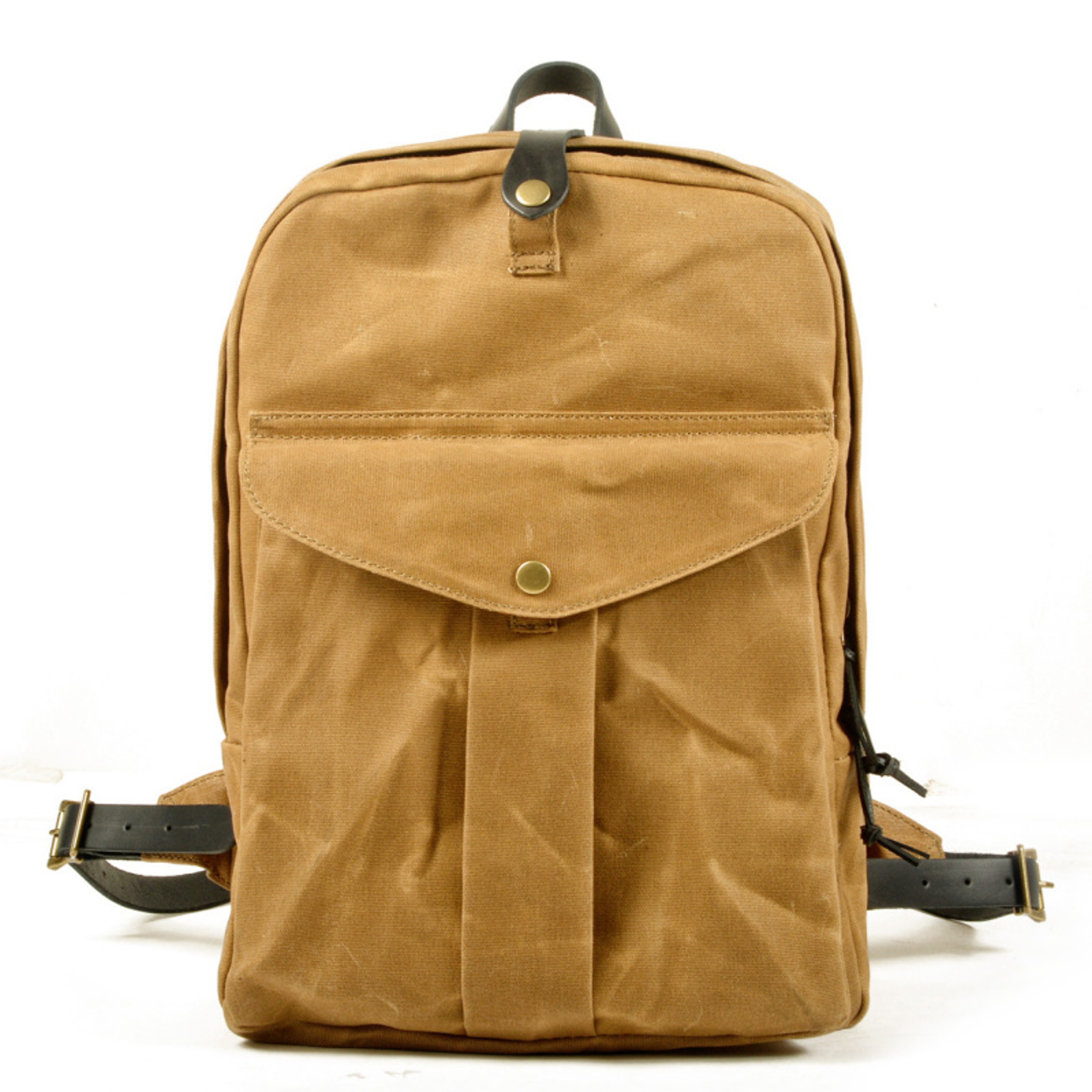 Heritage Canvas Backpack Large Capacity Vintage Travel Backpack With Leather Trim 8