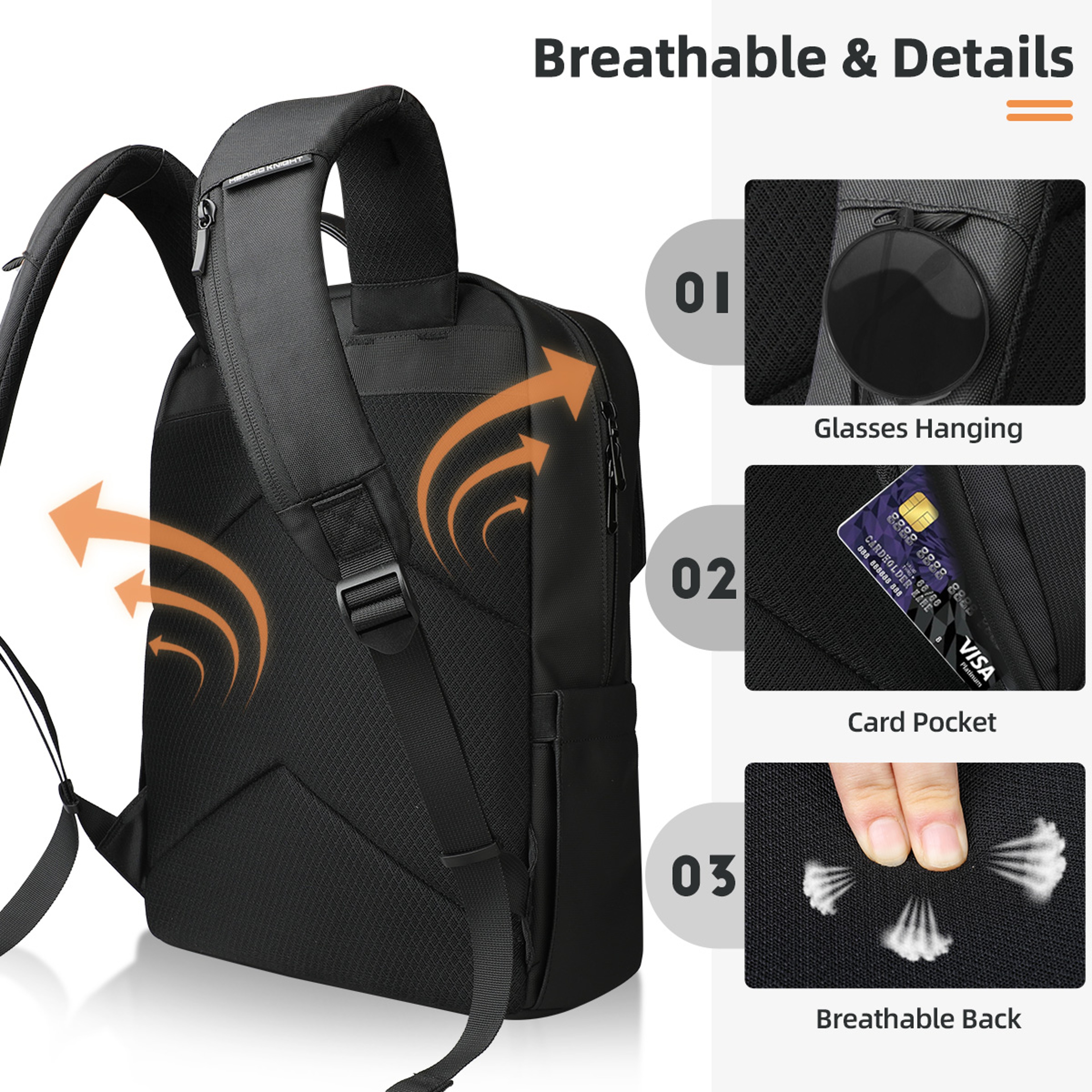 Laptop Backpack For Men With Back To School Backpack Business Travel Daypack 5