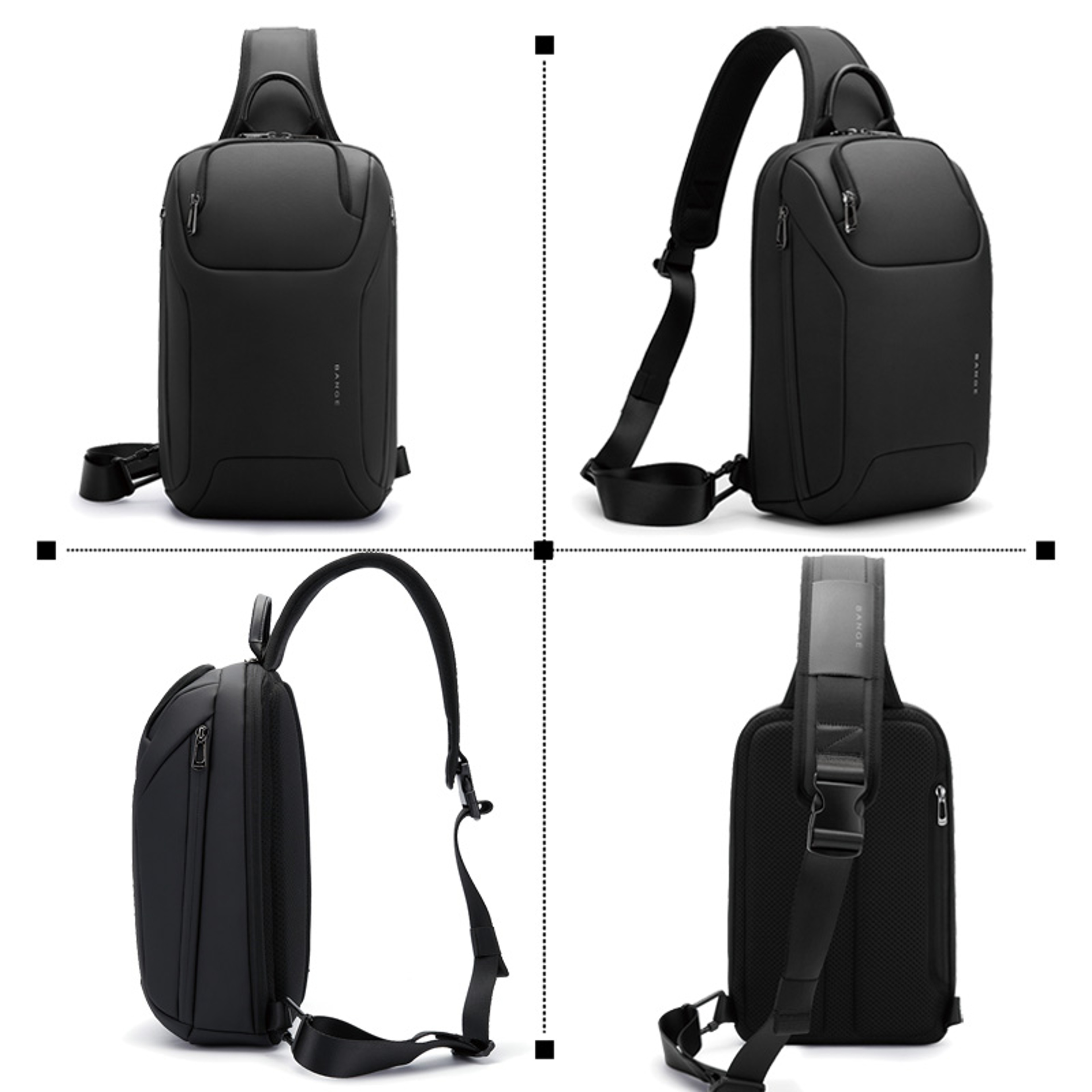 Men Chest Bag Waterproof Crossbody Bag For Men With USB Port Back To School Backpack Everyday Sling 4