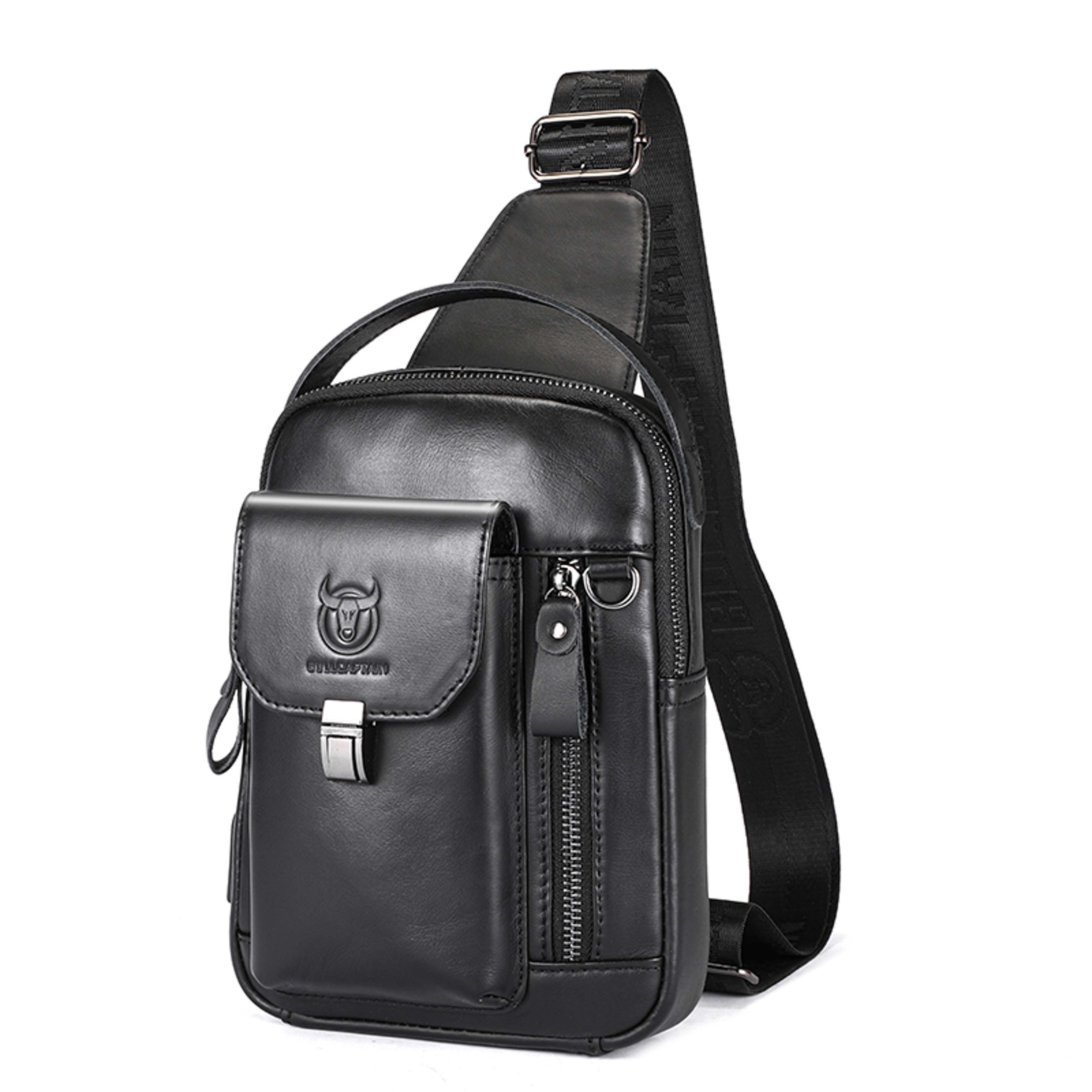 Genuine Leather Chest Bag For Men Back To School Backpack Anti Theft Crossbody Leather Phone Sling 1