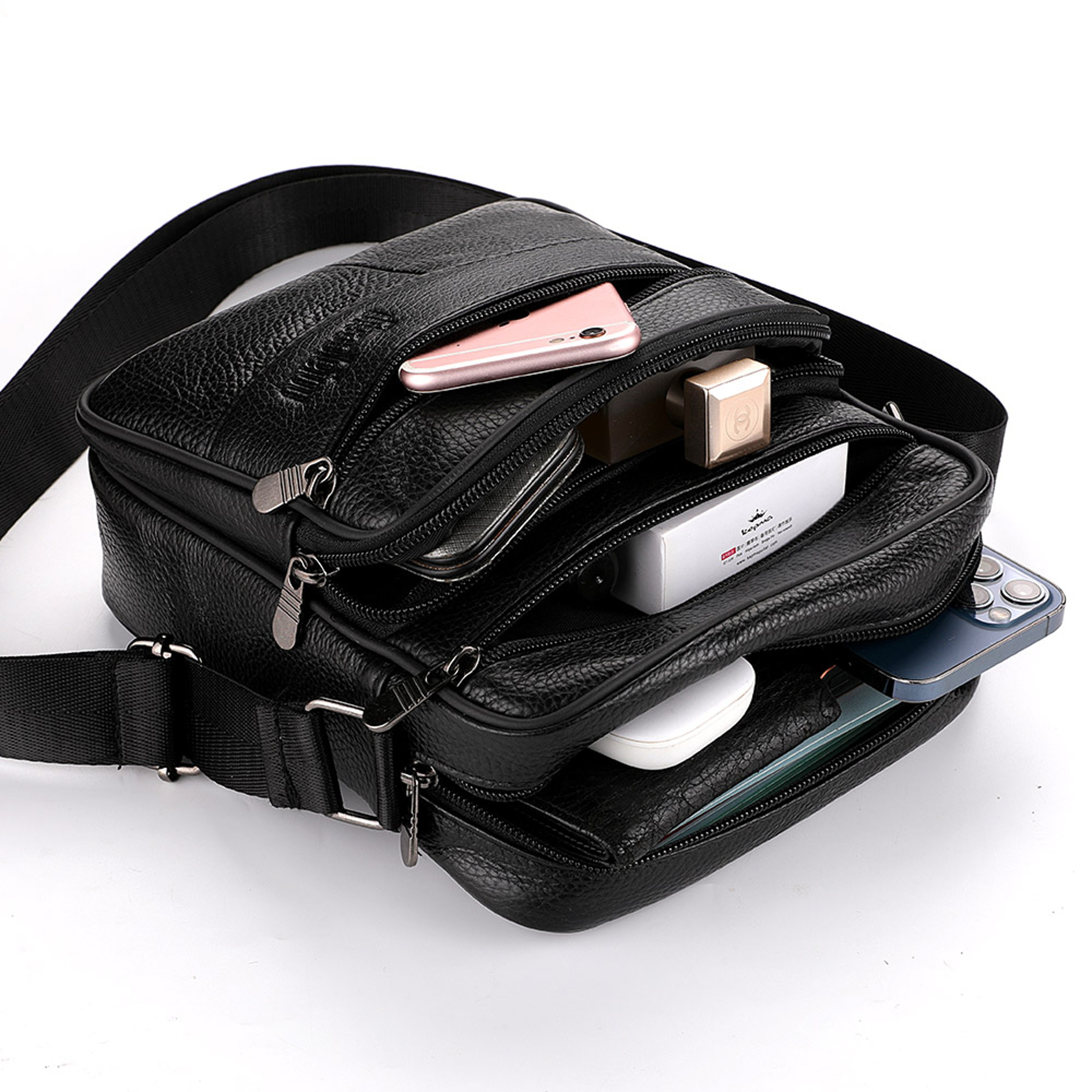 Premium Genuine Leather Messenger Bag for Men, back to school backpack, Large Business Crossbody Shoulder Tote – view 5