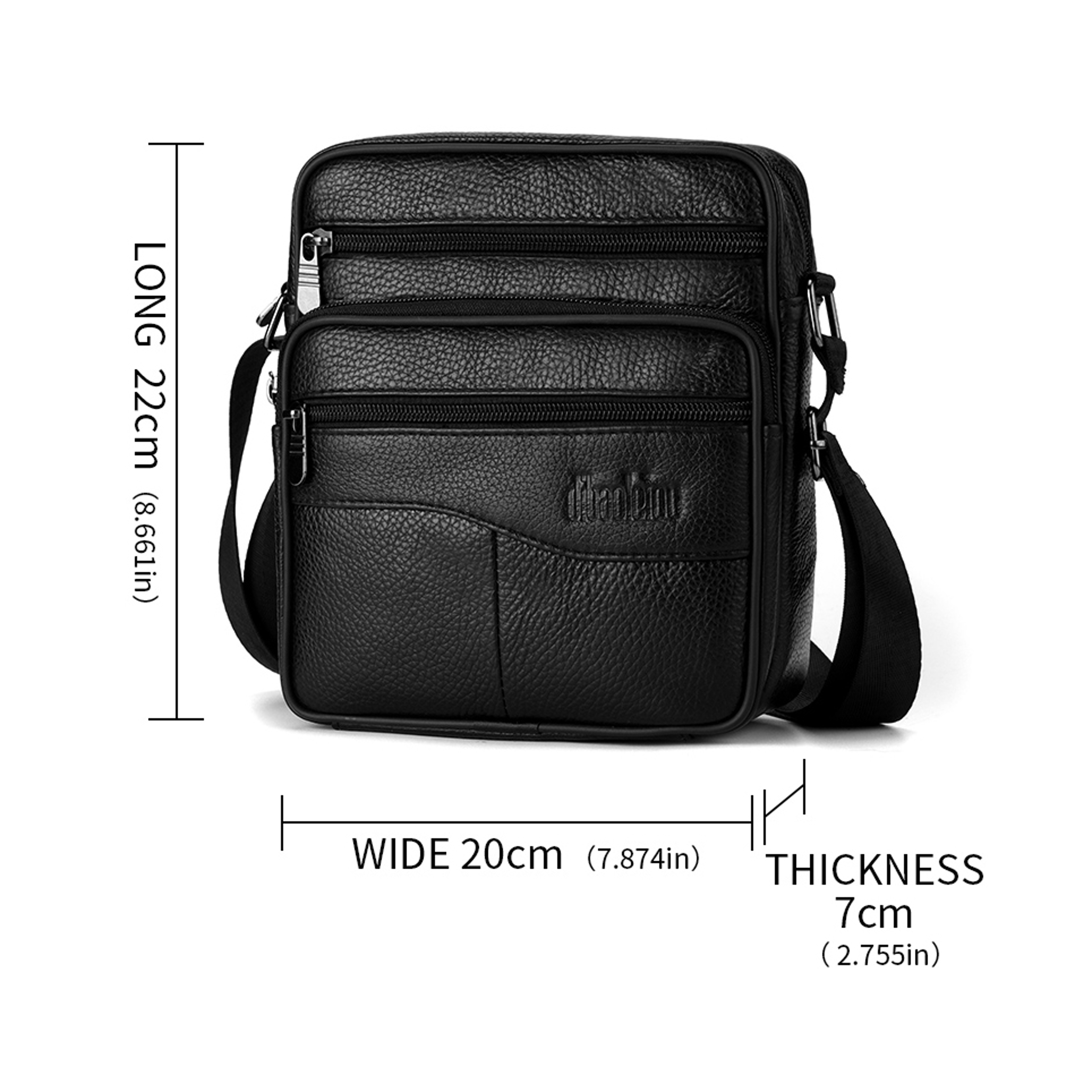 Premium Genuine Leather Messenger Bag for Men, back to school backpack, Large Business Crossbody Shoulder Tote – view 7