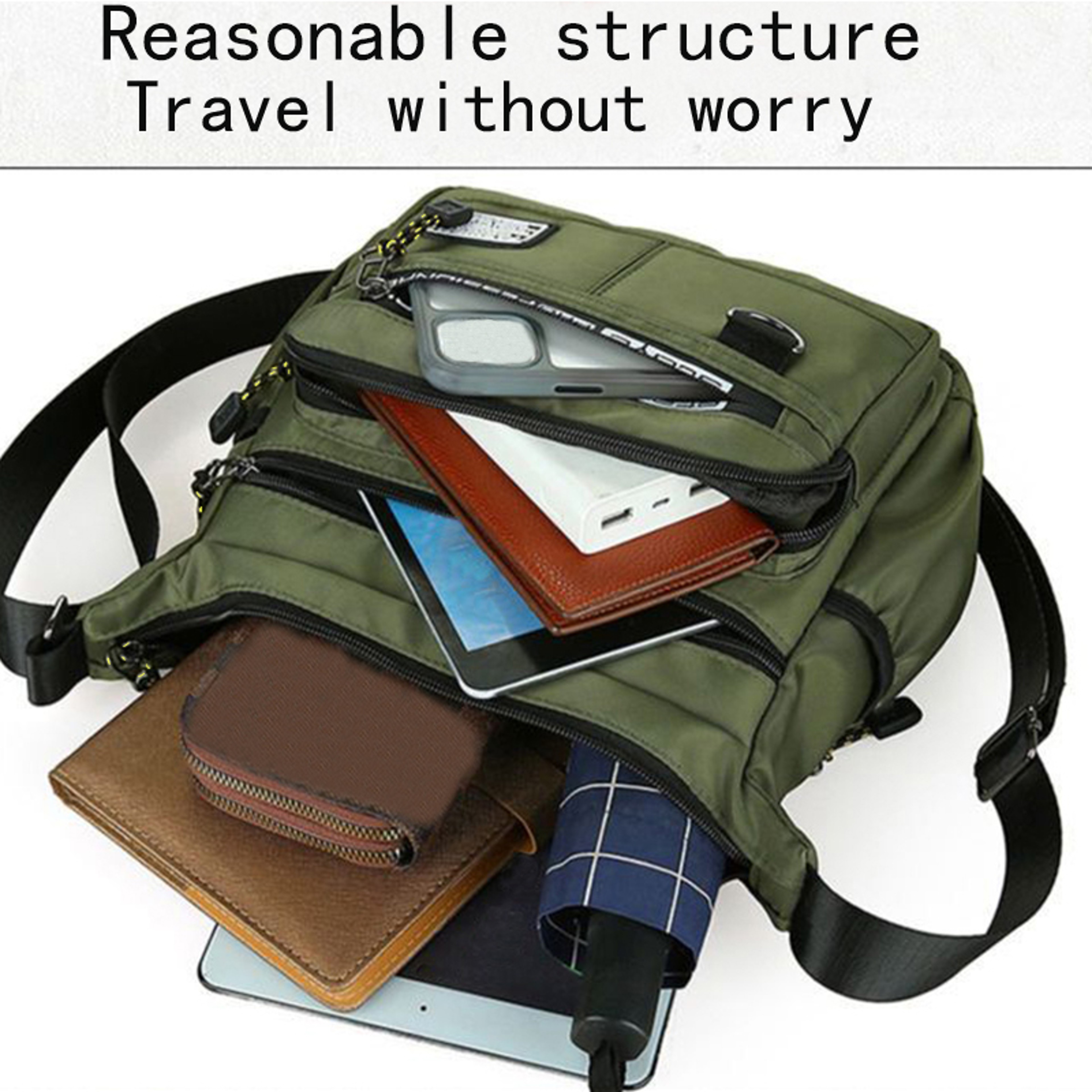 Executive Mens Crossbody Bag For Work  Travel Back To School Backpack With Multi Pocket Organizer 6