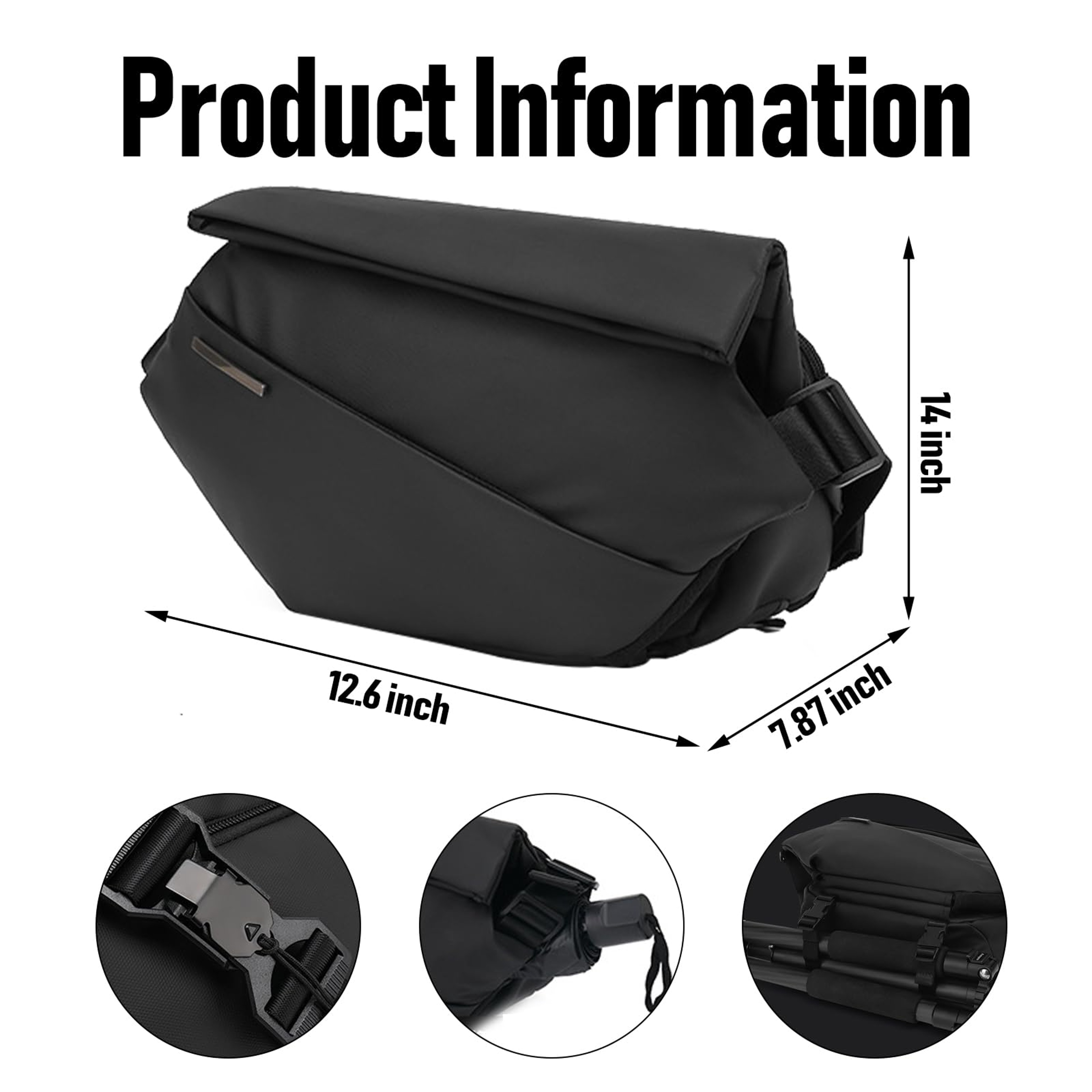Men's Sling Bag for Travel & Work, back to school backpack Waterproof Crossbody Motorcycle Chest Bag – view 3