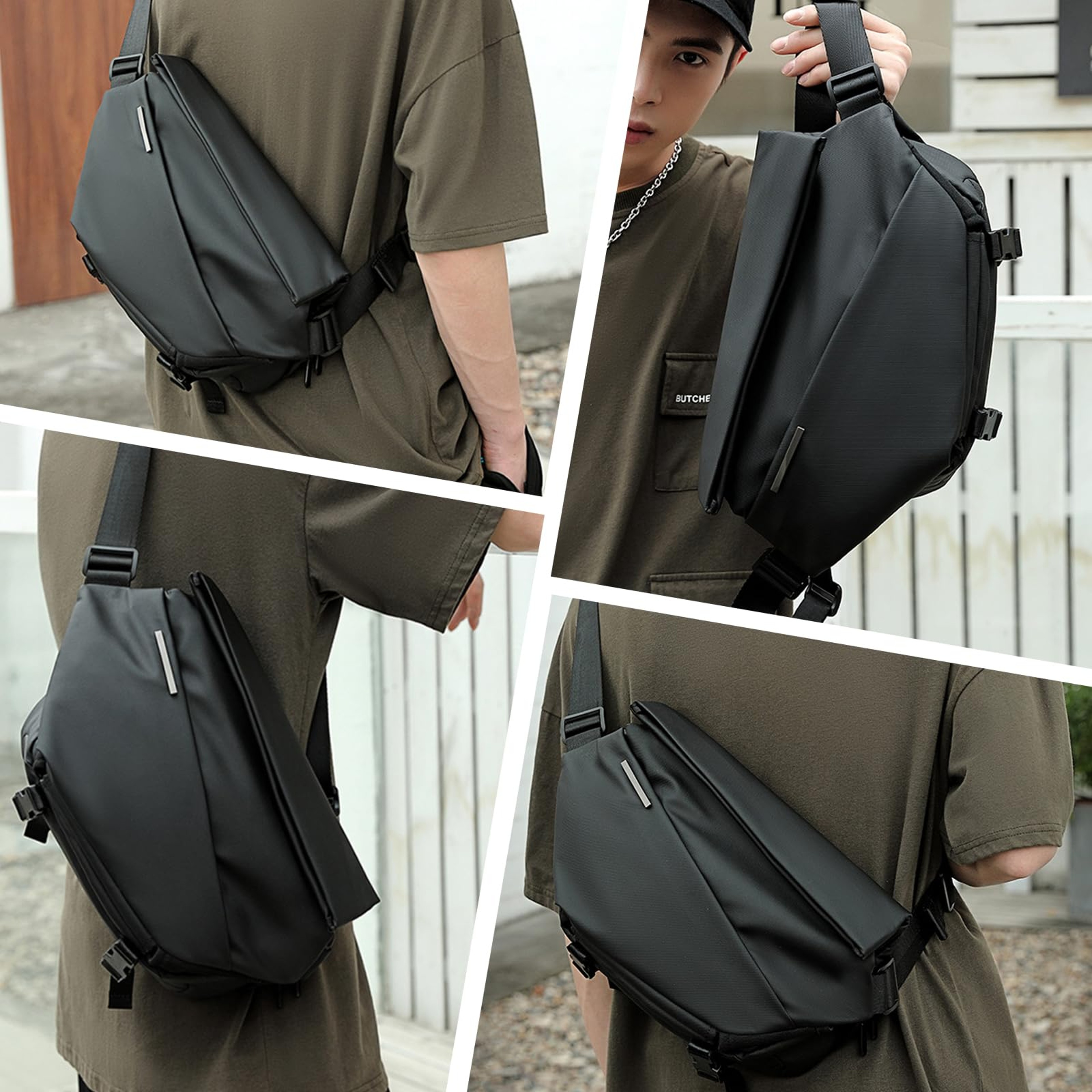 Men's Sling Bag for Travel & Work, back to school backpack Waterproof Crossbody Motorcycle Chest Bag – view 6