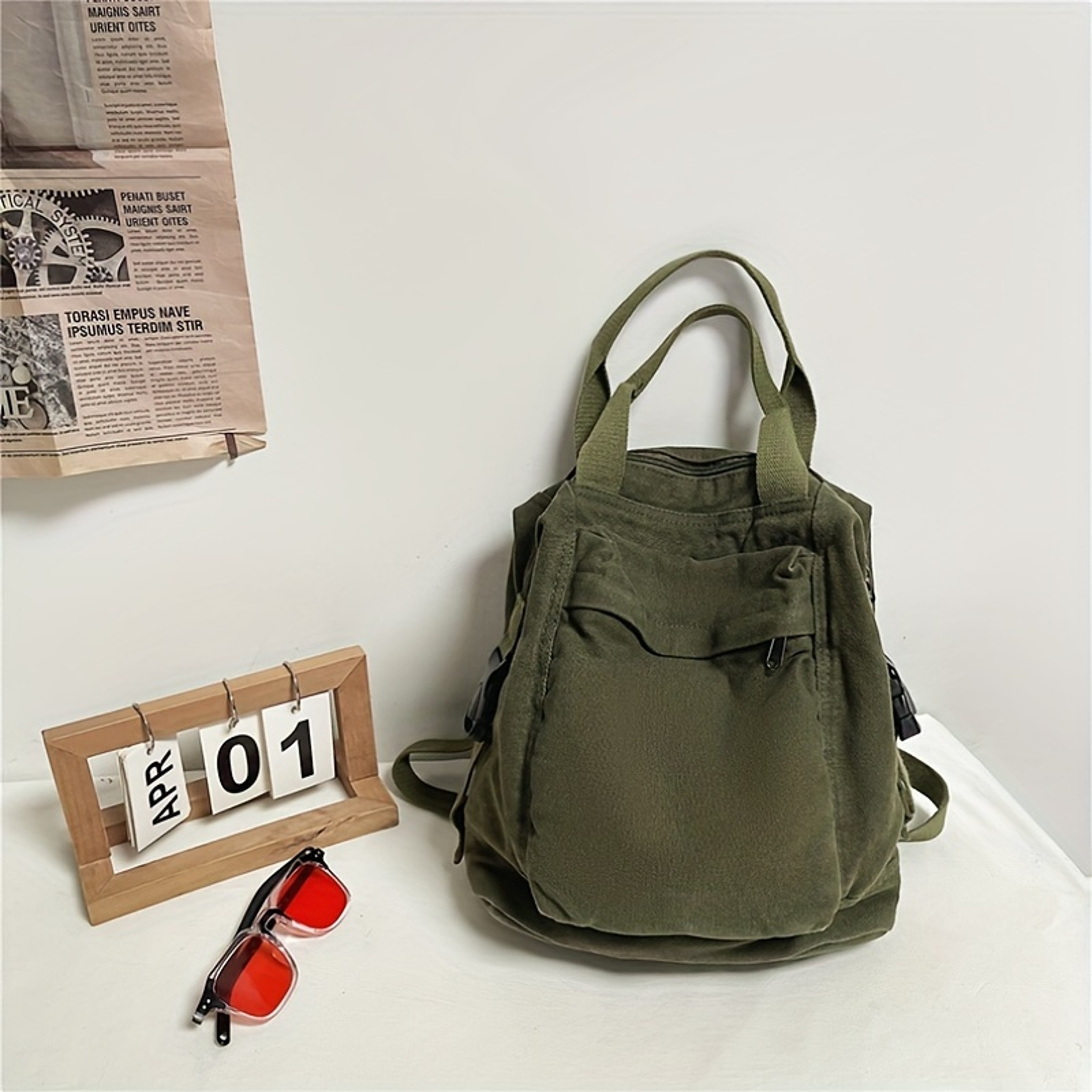 Backpack For Women Retro Large Capacity School Backpack Casual Travel Book Bag 8