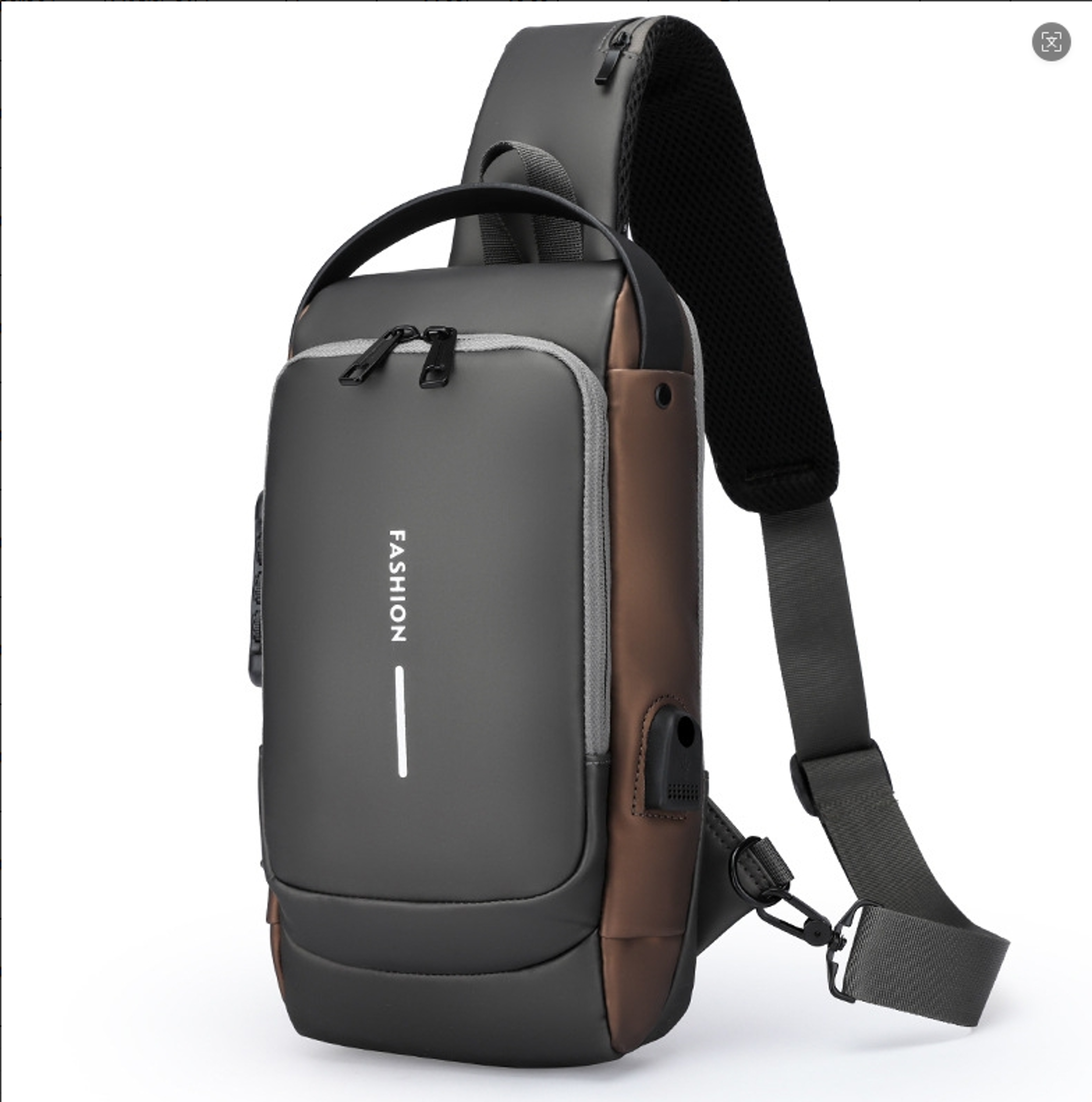 Anti Theft Chest Bag For Men Waterproof Sling Backpack With USB Port Password Lock Crossbody Travel 3