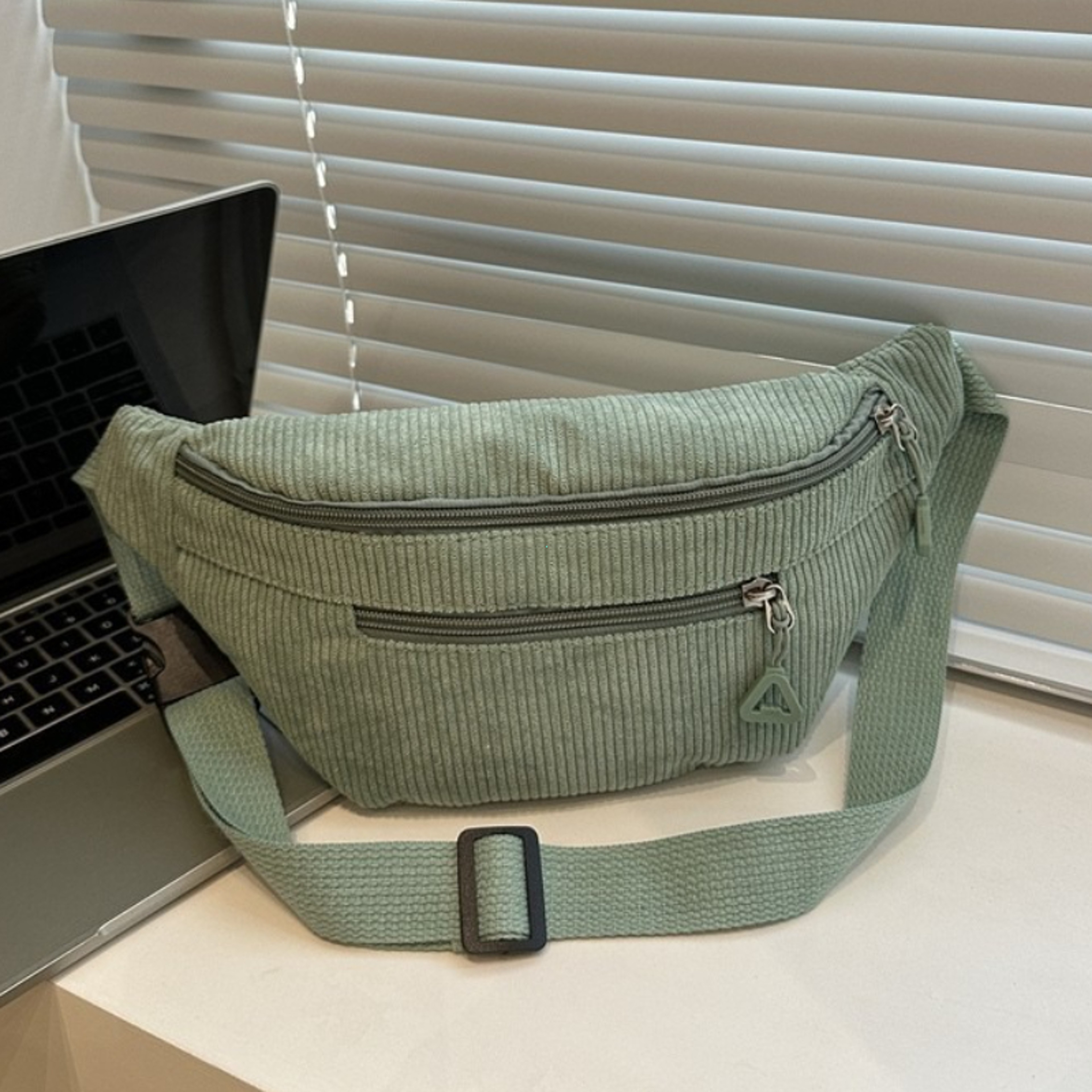 Corduroy Crossbody Fanny Pack Lightweight Retro Chest Waist Bag For Everyday Travel 0