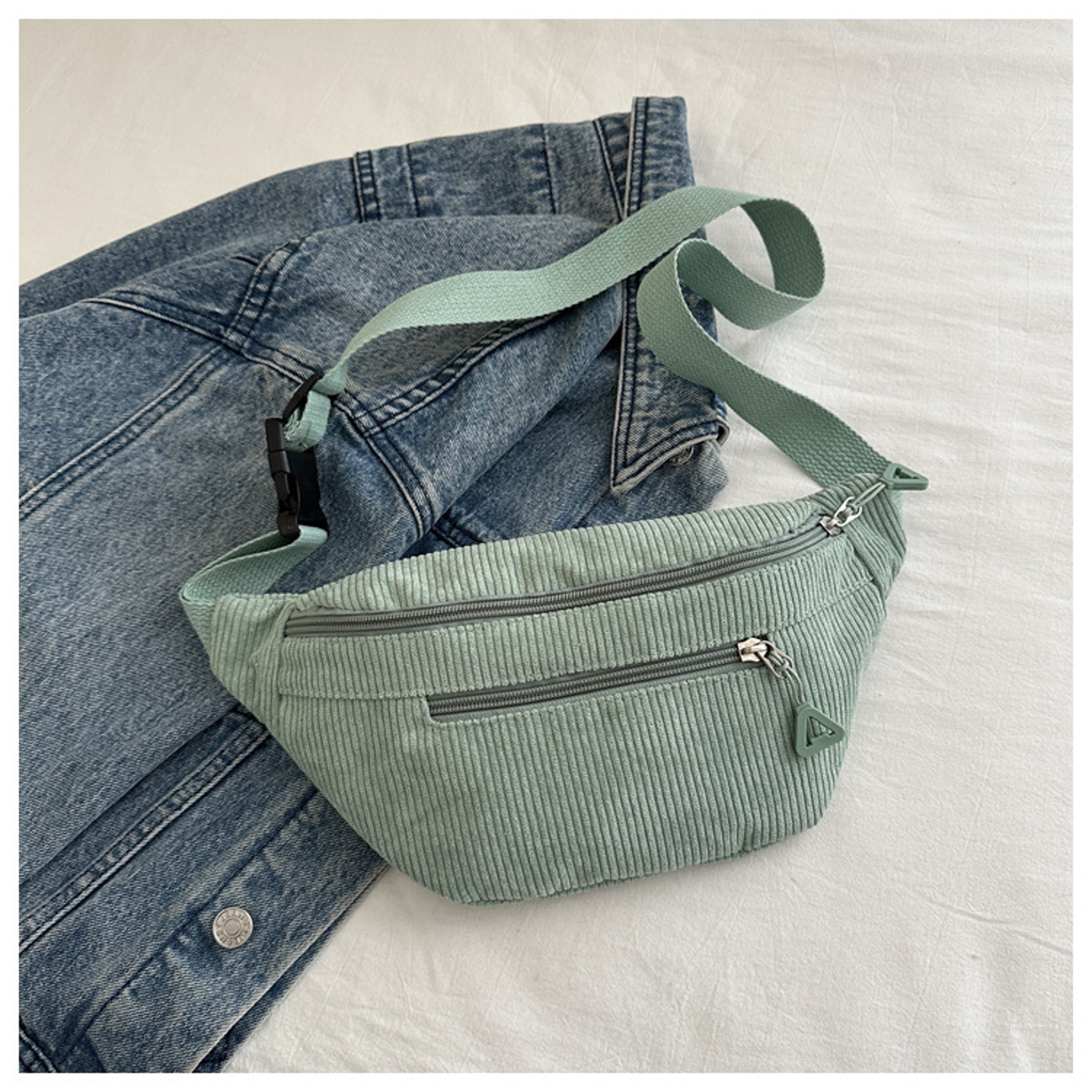 Corduroy Crossbody Fanny Pack Lightweight Retro Chest Waist Bag For Everyday Travel 1