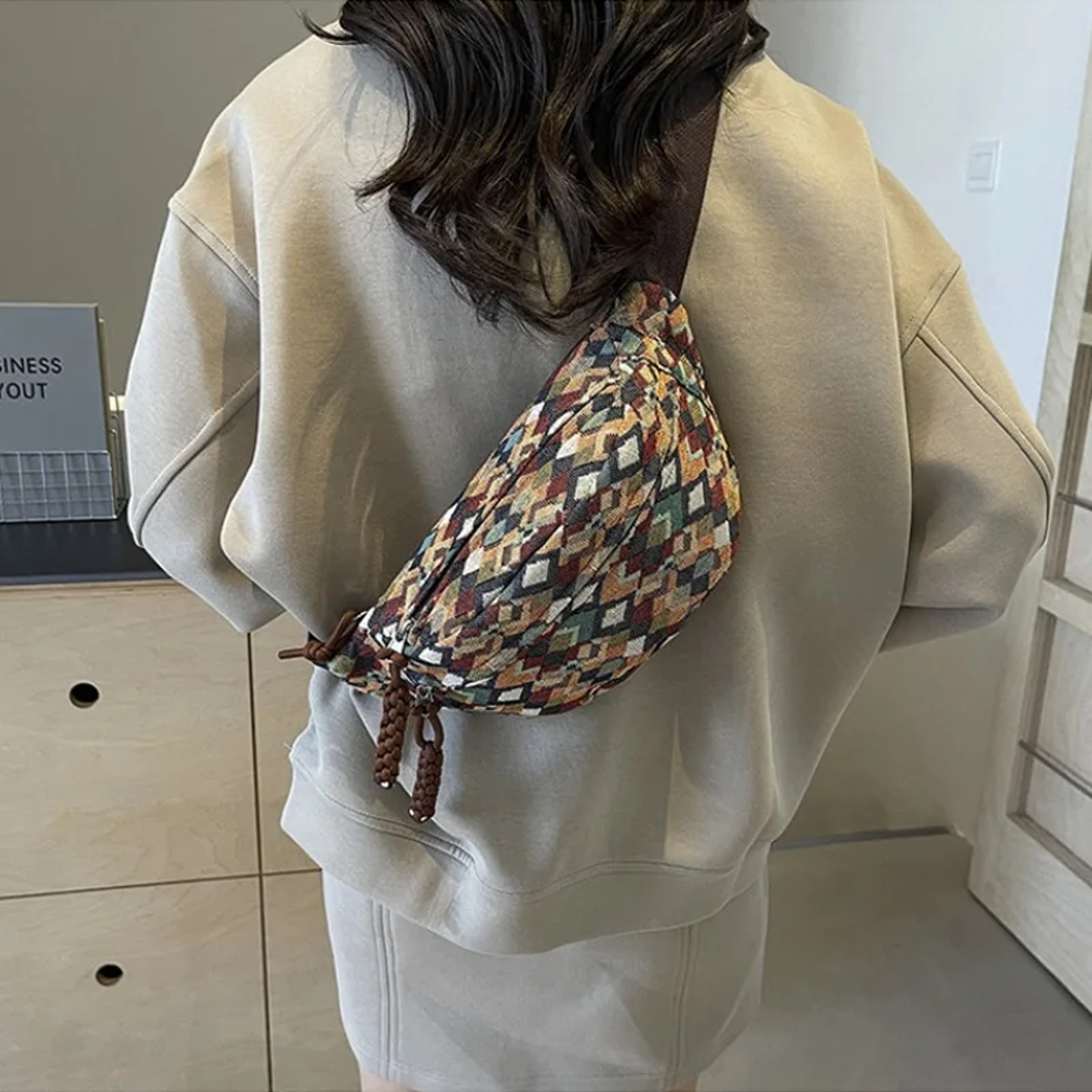 Boho Corduroy Belt Bag For Women Crossbody Fanny Pack Casual Waist And Chest Sling Bag 6