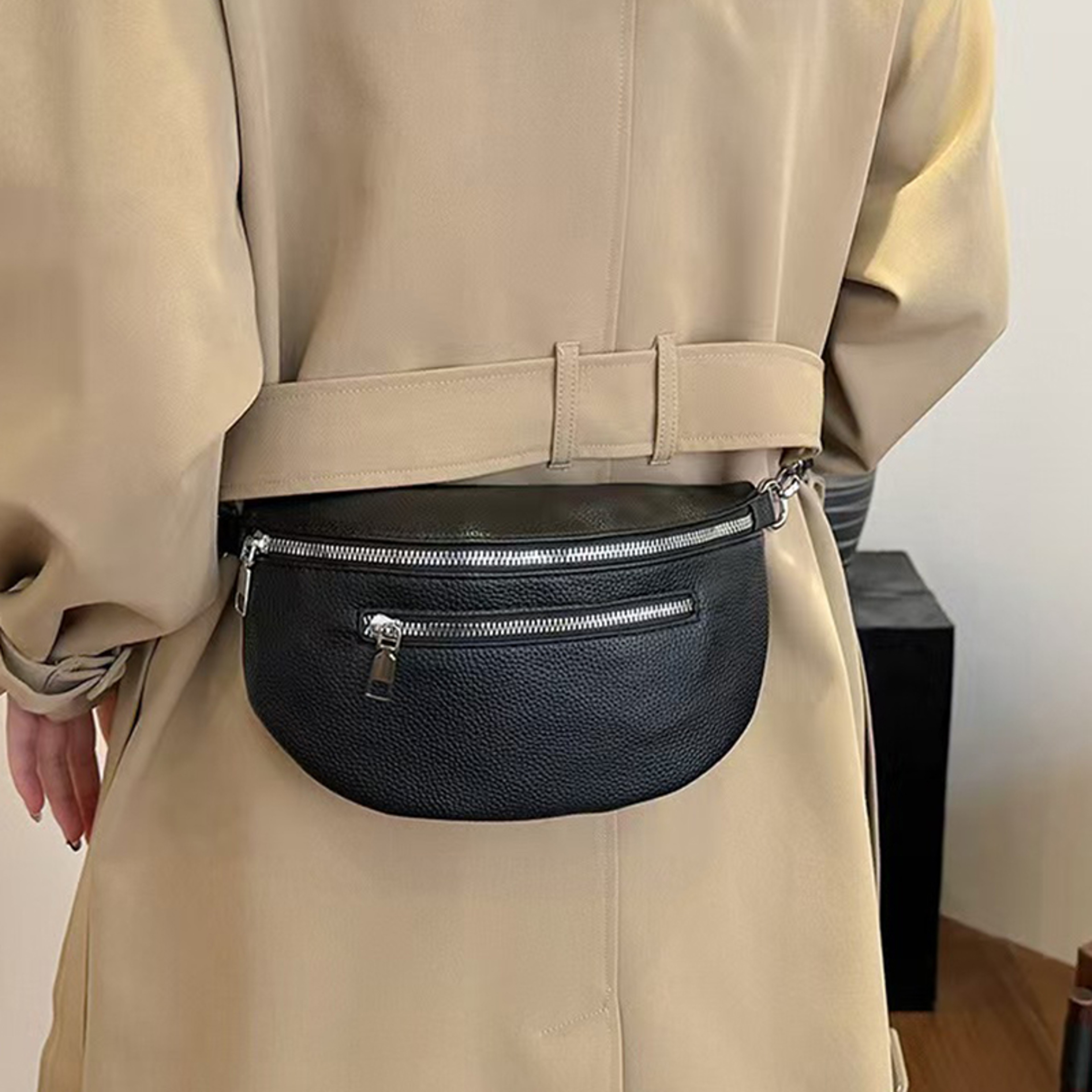 Neutral Rectangular Crossbody Bag For Men Women With Detachable Shoulder Strap 4